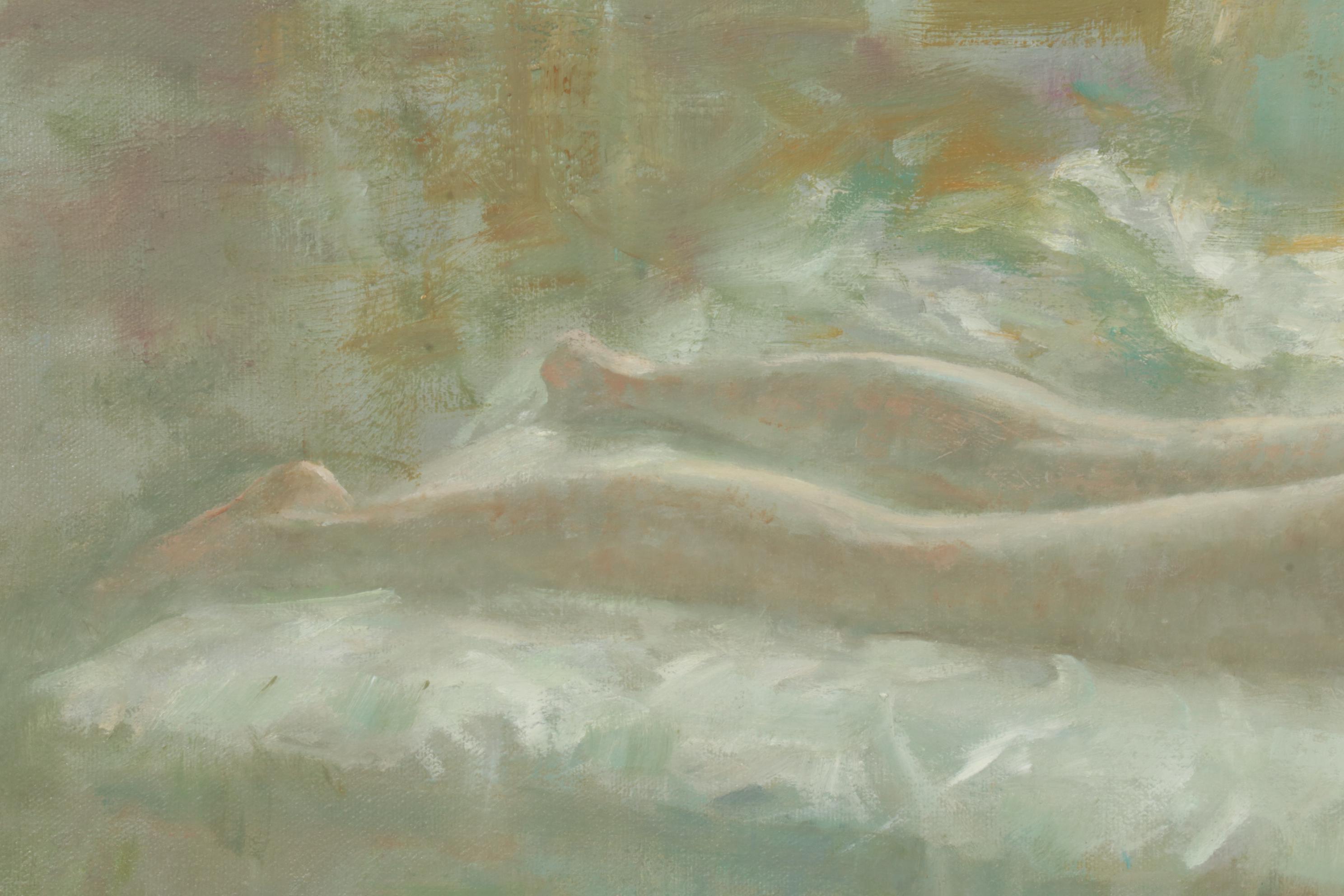 Joseph Bowler Figural Oil Painting "Filtered Light," 1972