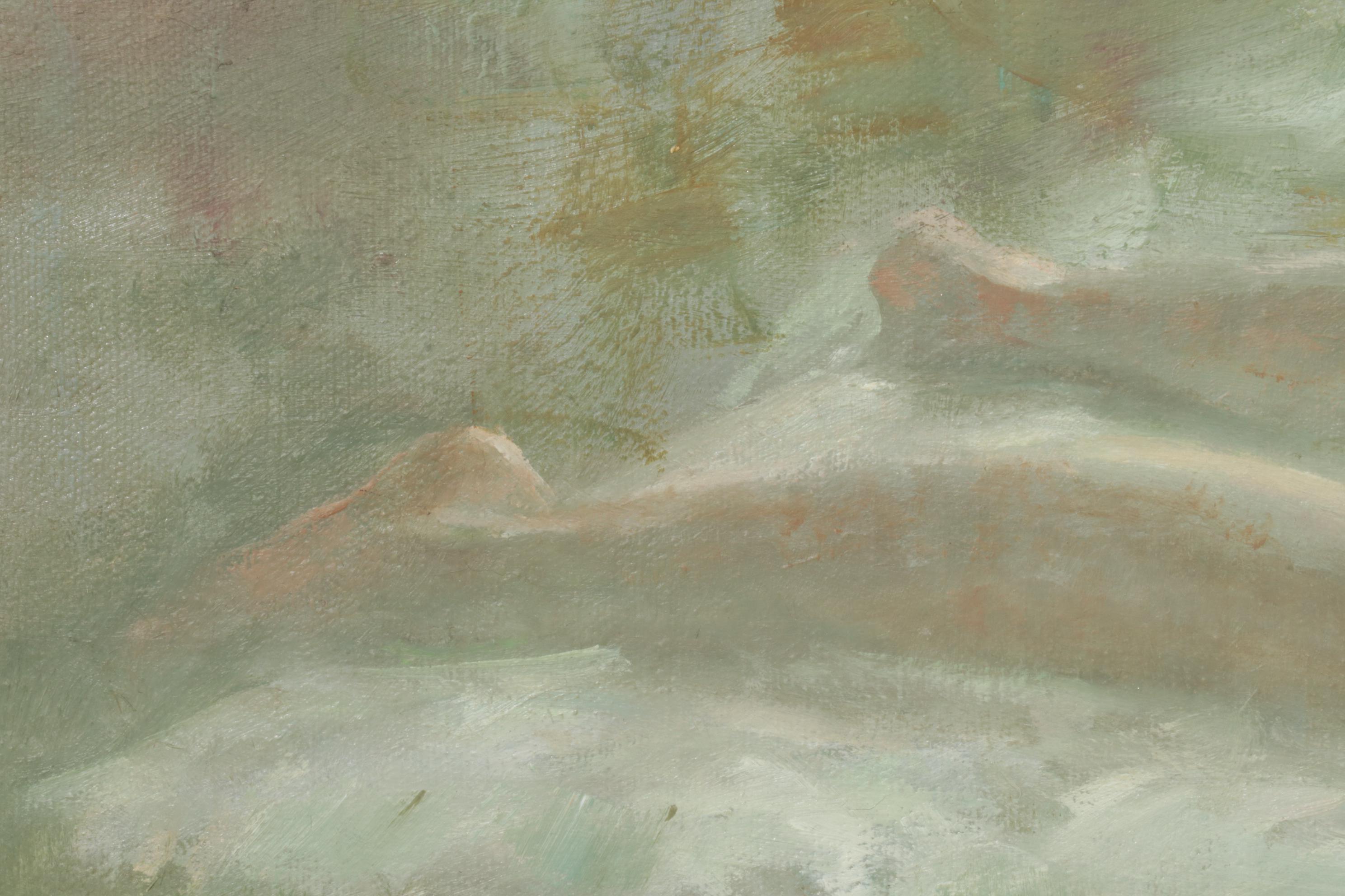 Joseph Bowler Figural Oil Painting "Filtered Light," 1972