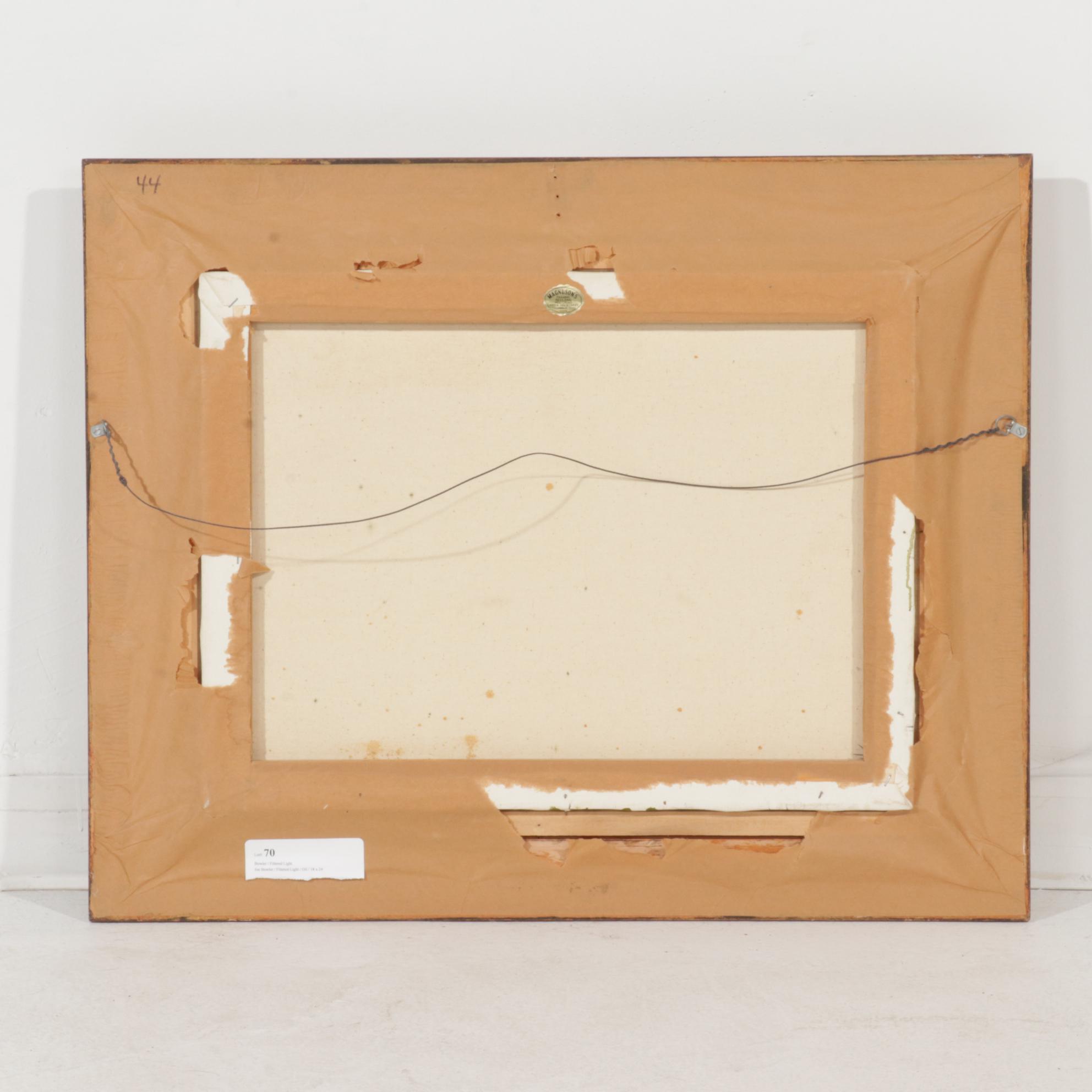 Joseph Bowler Figural Oil Painting "Filtered Light," 1972