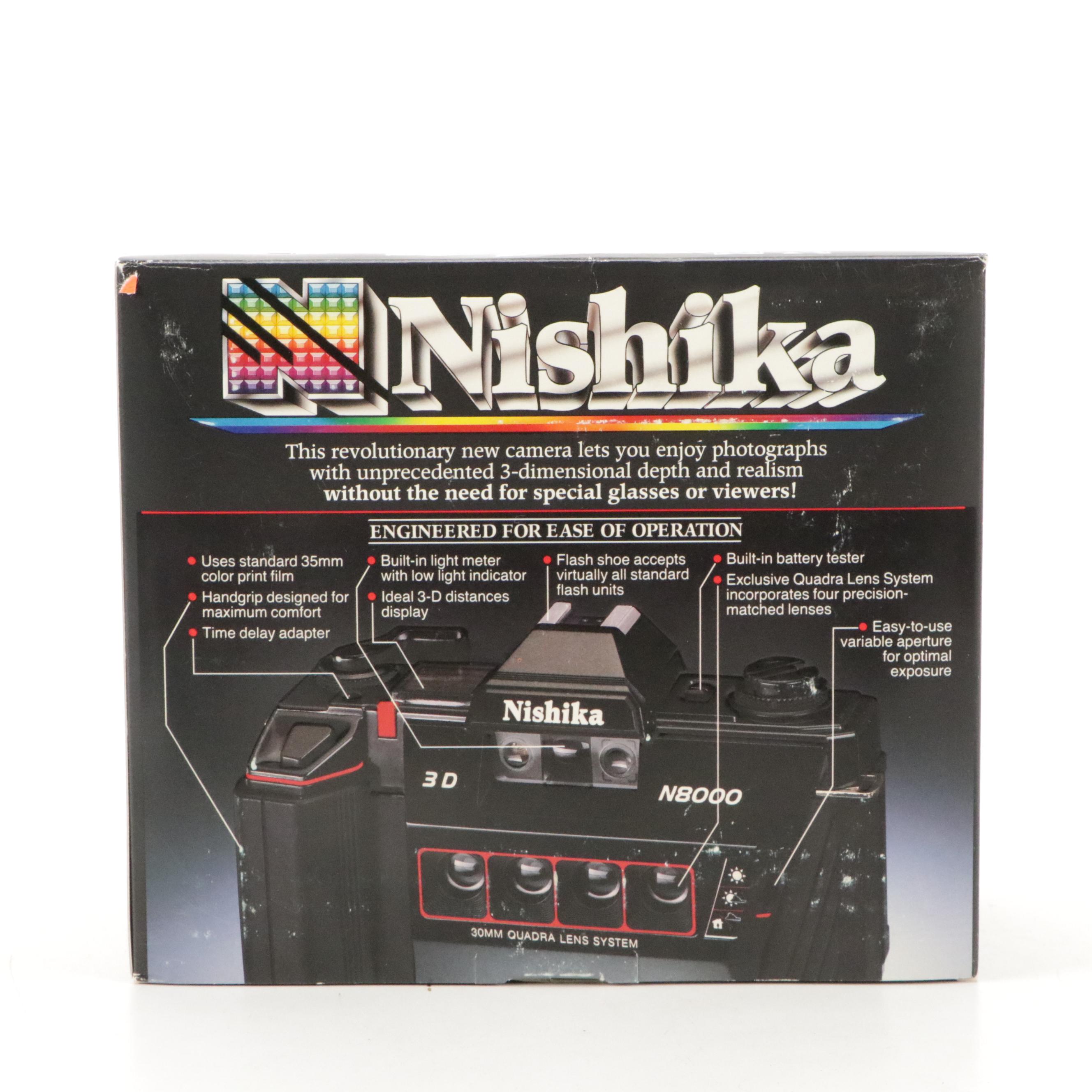 Nishika N8000 3D Camera with Case and Twin Flash, Manual and Film