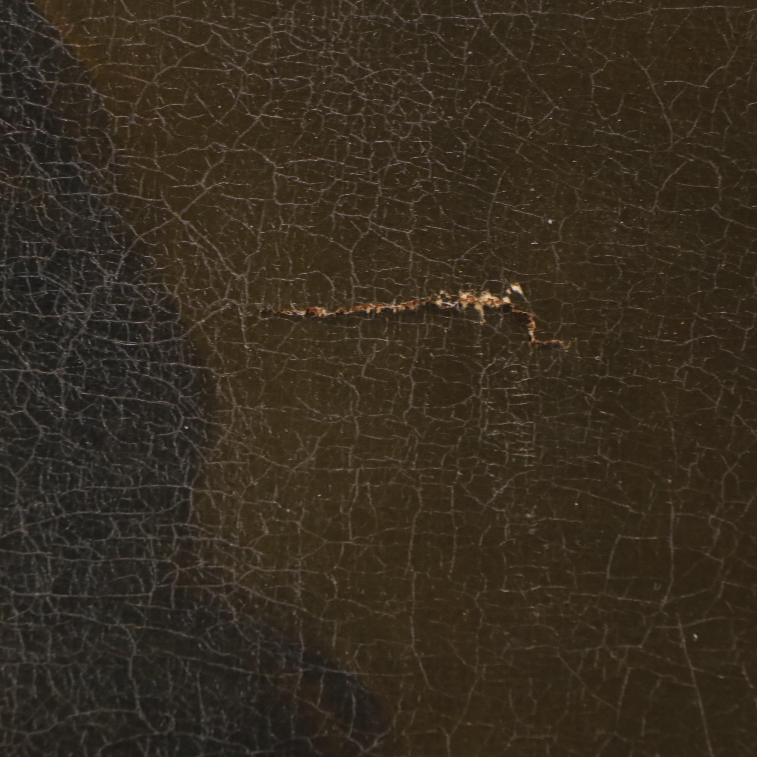 American School Portrait Oil Painting of Young Man in Coat, Late 19th Century