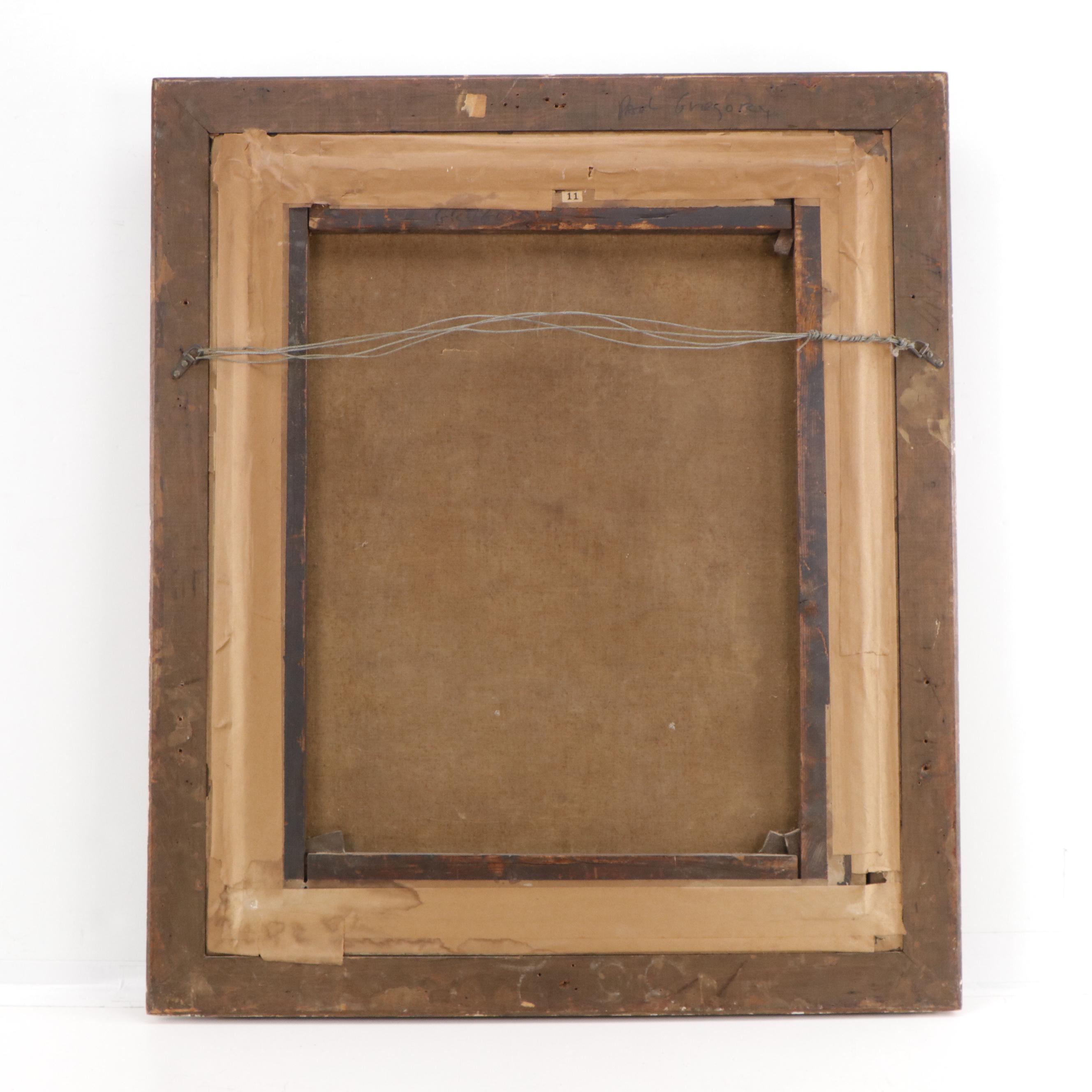 American School Portrait Oil Painting of Young Man in Coat, Late 19th Century