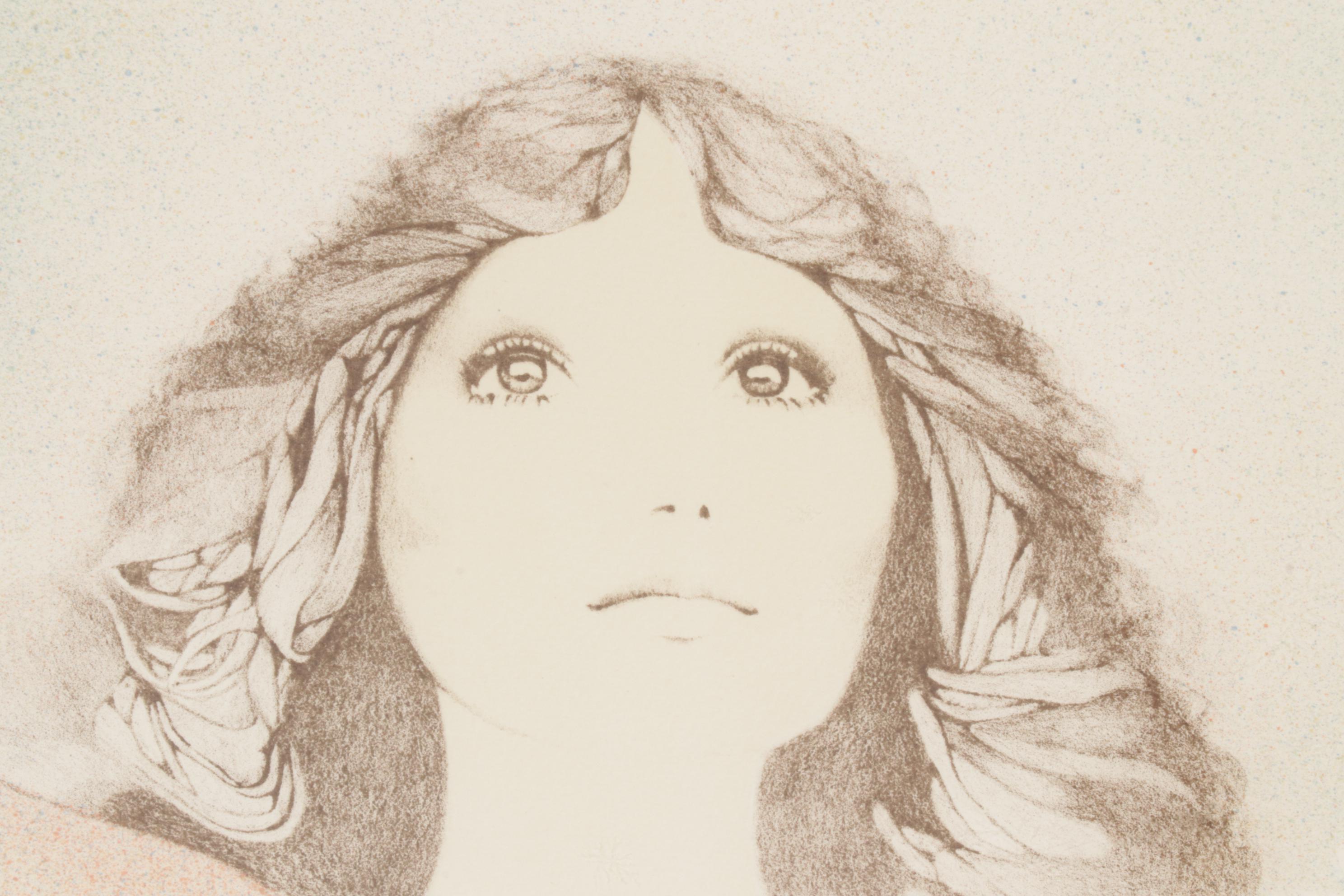 Christine Rosamond Embossed Color Lithograph "Dawn," 1976