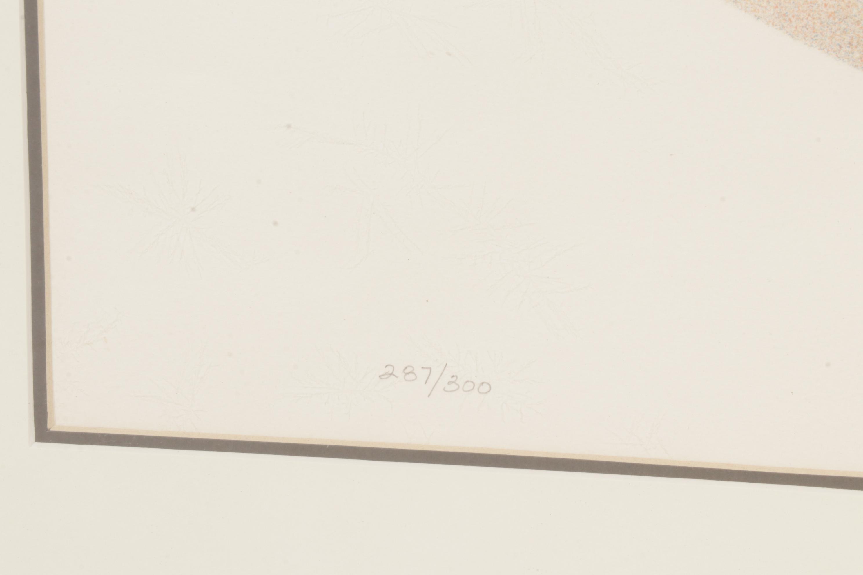 Christine Rosamond Embossed Color Lithograph "Dawn," 1976