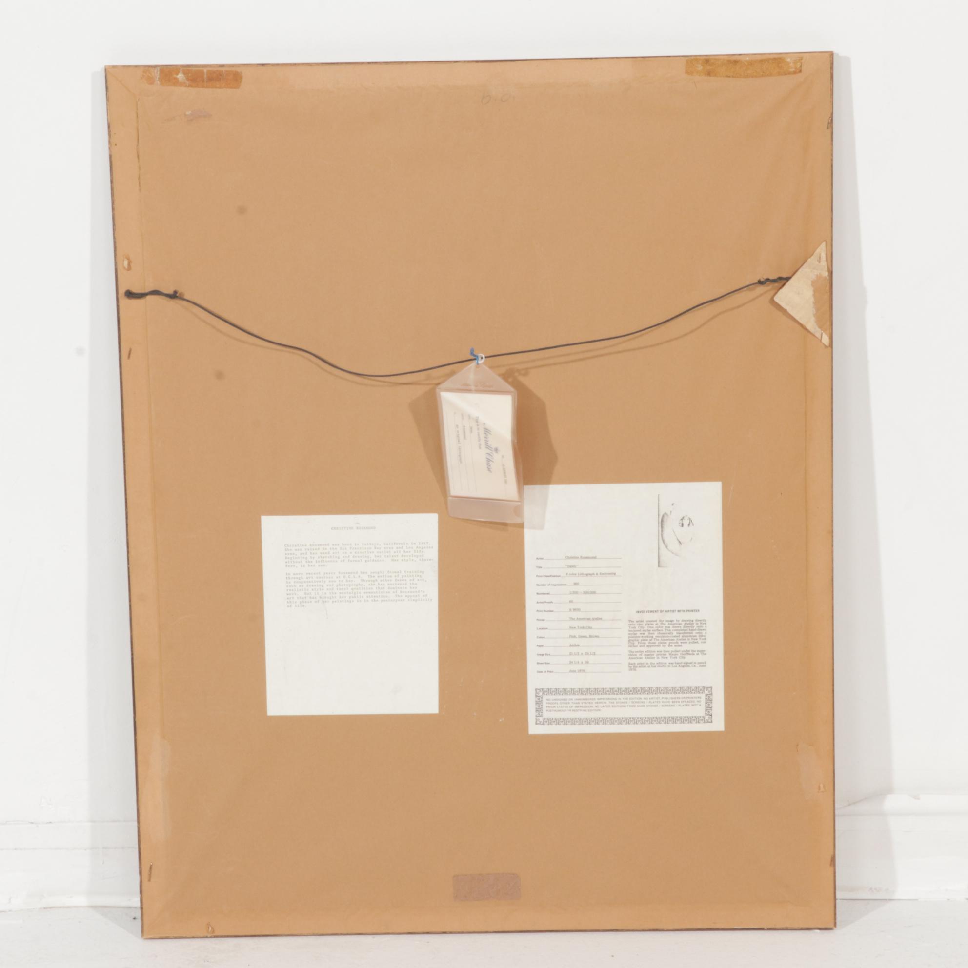 Christine Rosamond Embossed Color Lithograph "Dawn," 1976