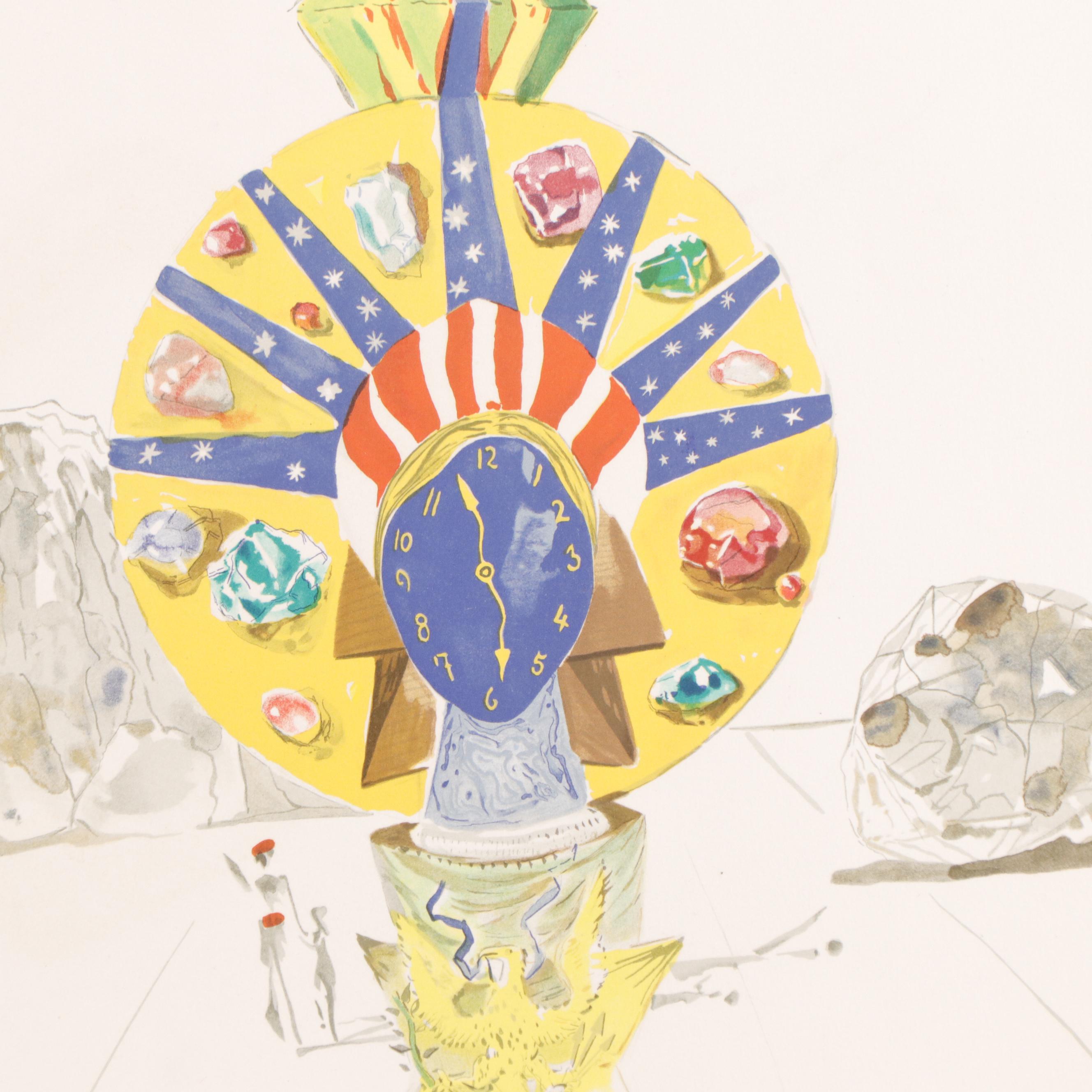 Salvador Dalí Color Lithograph "American Clock" From the "Time" Suite, 1976
