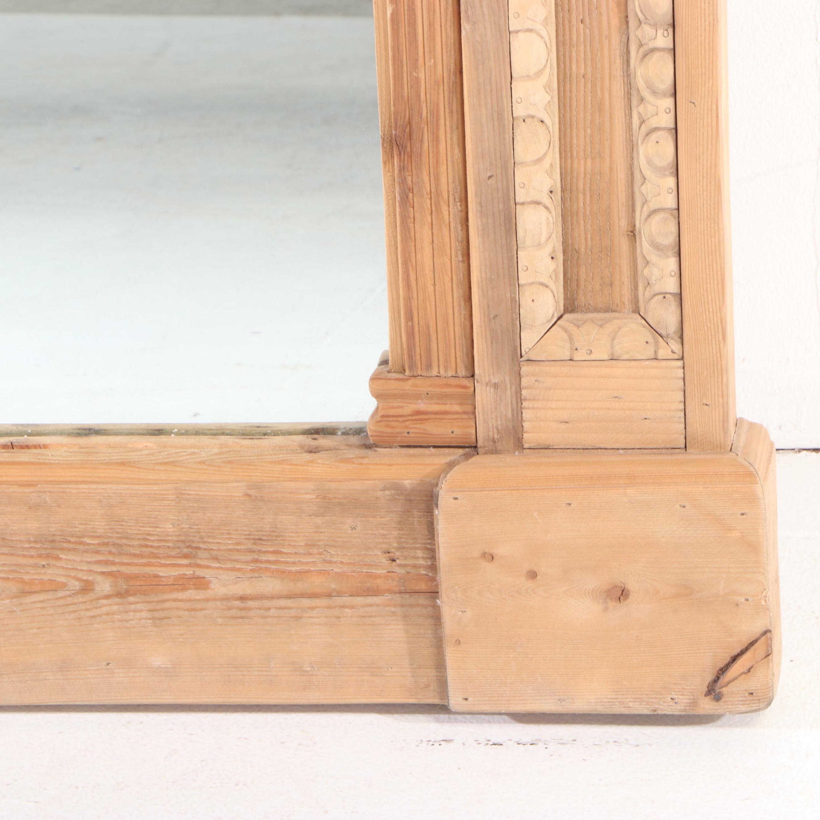Restoration Hardware Monumental Entablature Pine Floor Standing Mirror