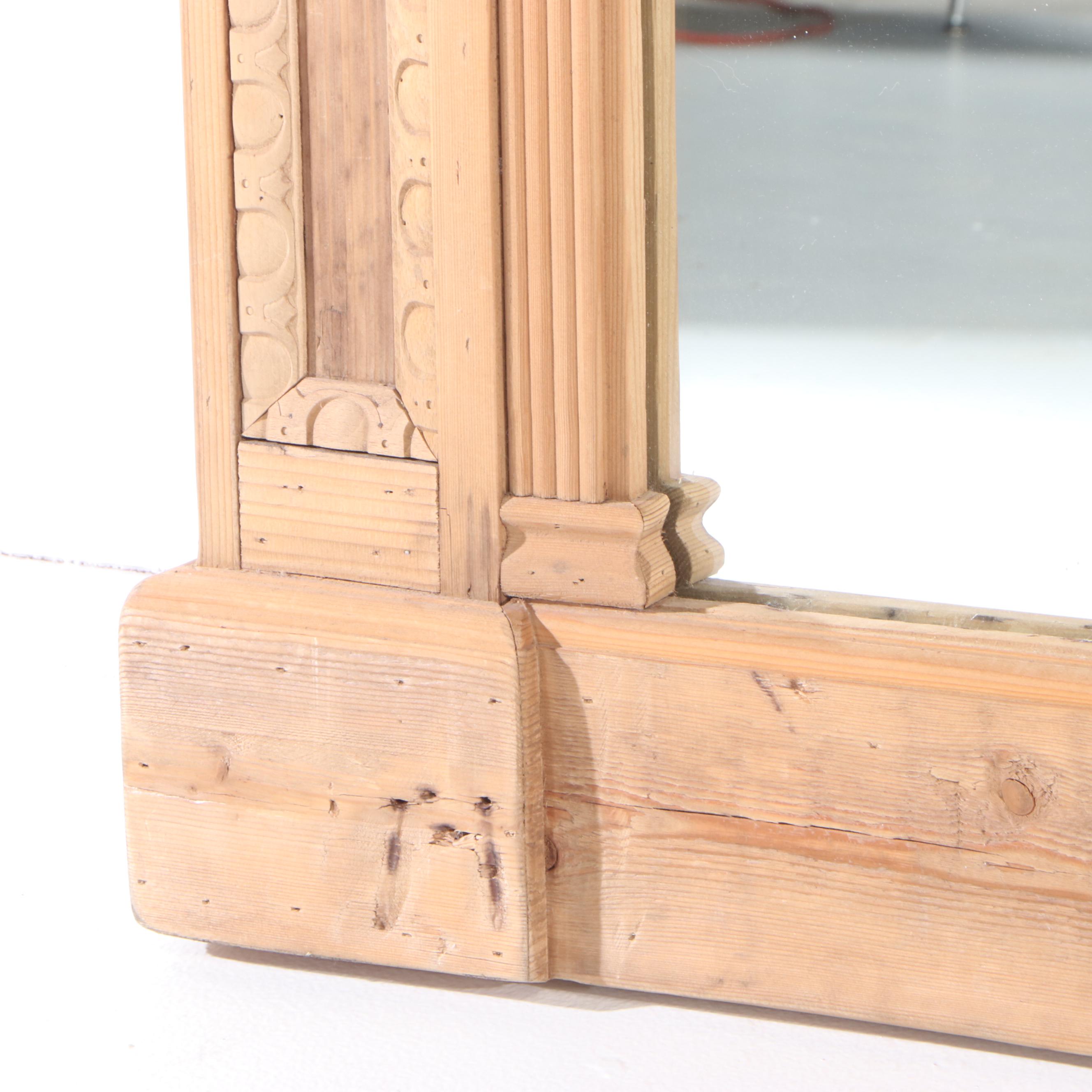 Restoration Hardware Monumental Entablature Pine Floor Standing Mirror