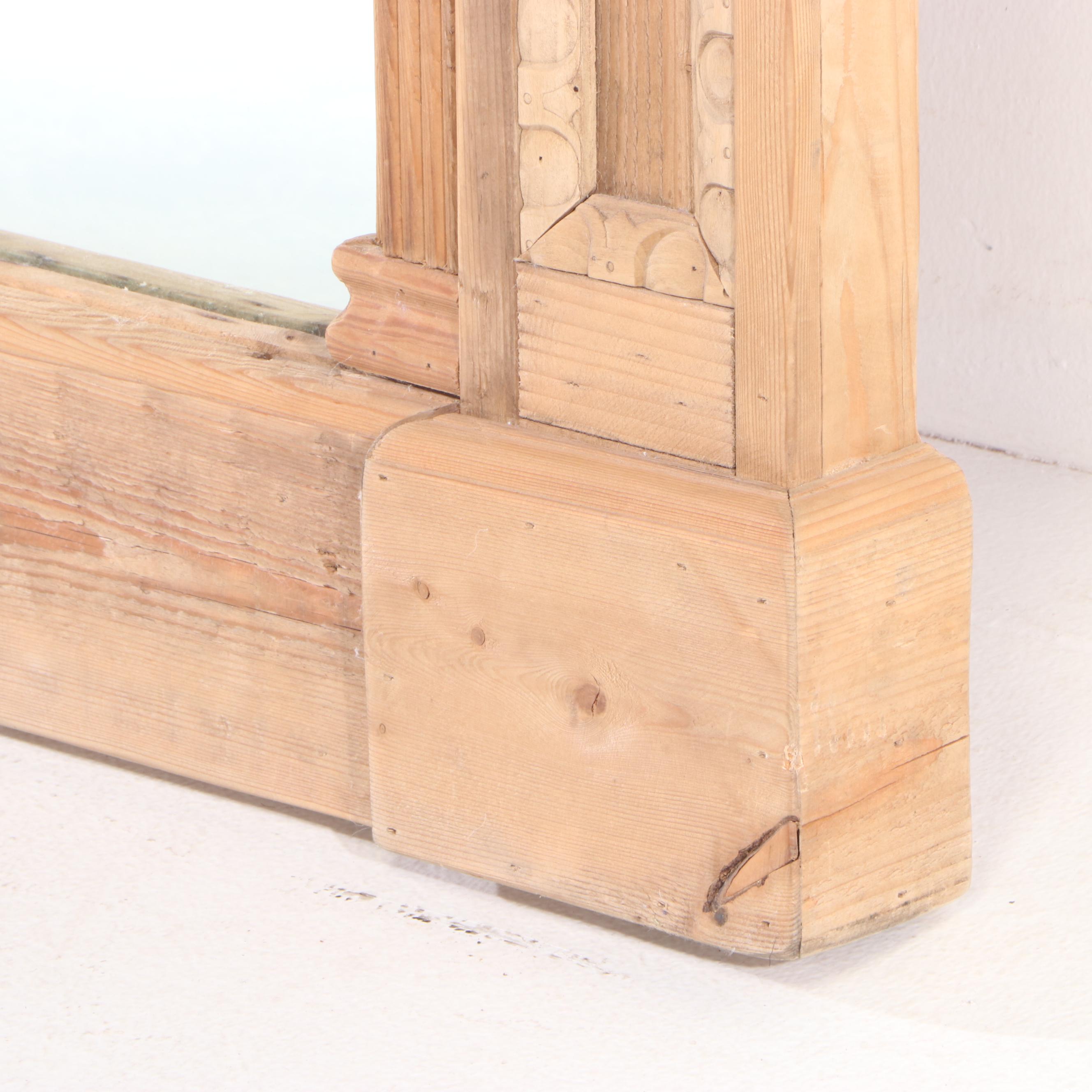 Restoration Hardware Monumental Entablature Pine Floor Standing Mirror