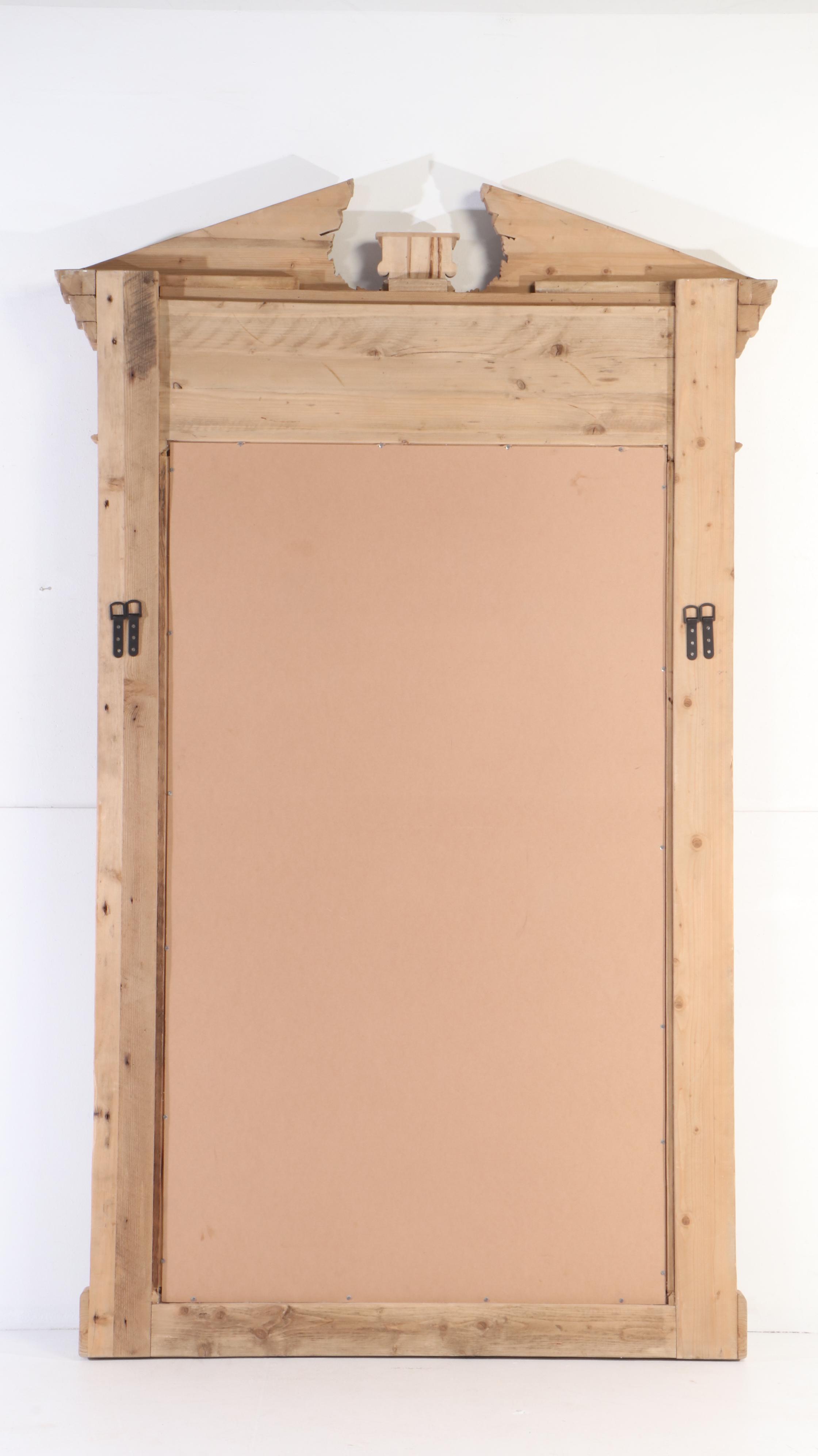 Restoration Hardware Monumental Entablature Pine Floor Standing Mirror