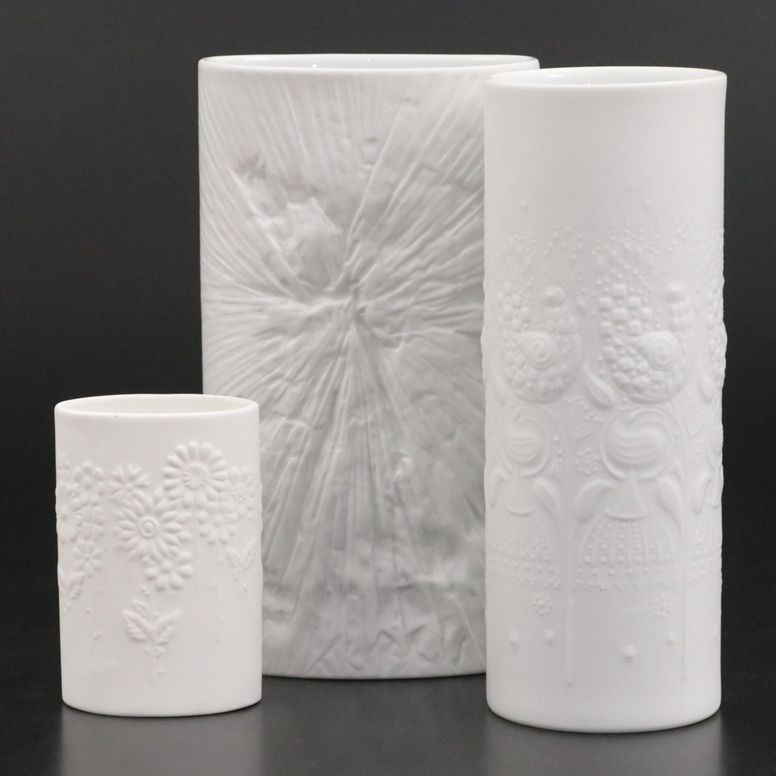 Rosenthal Matte White Porcelain Vases with Other Porcelain Vase