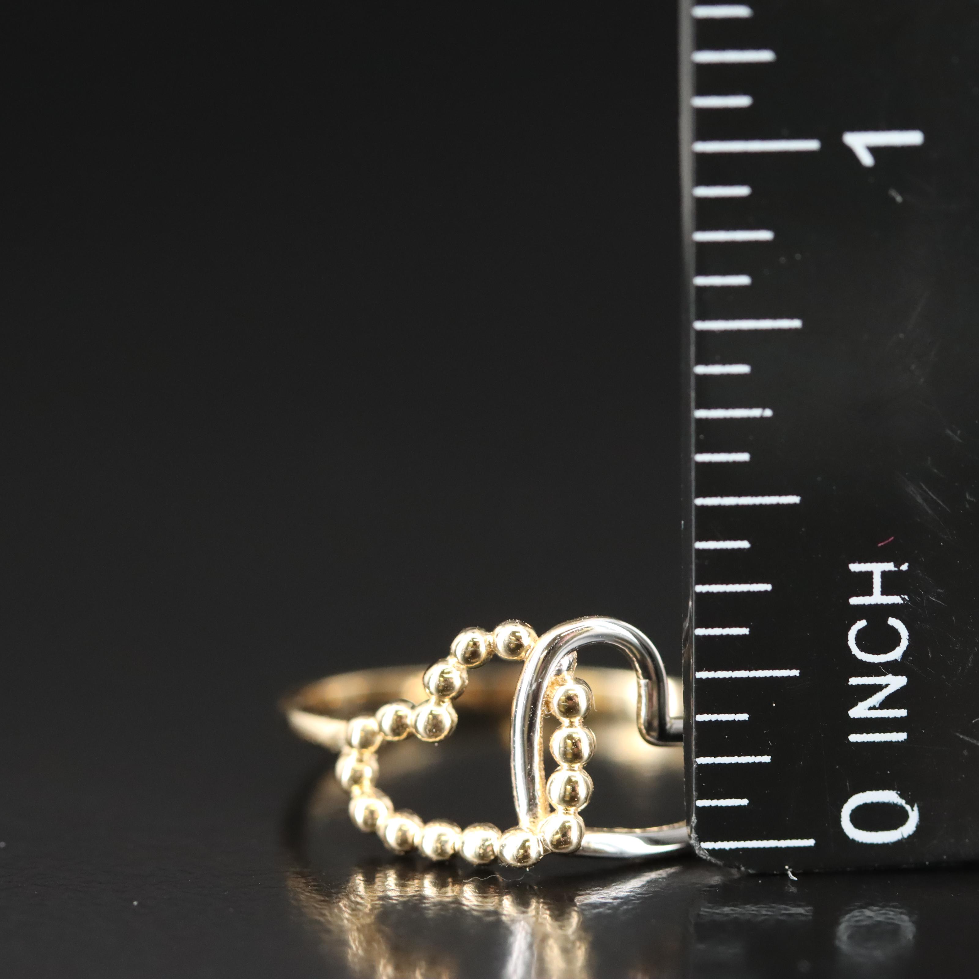 14K Two-Tone Double Heart Ring