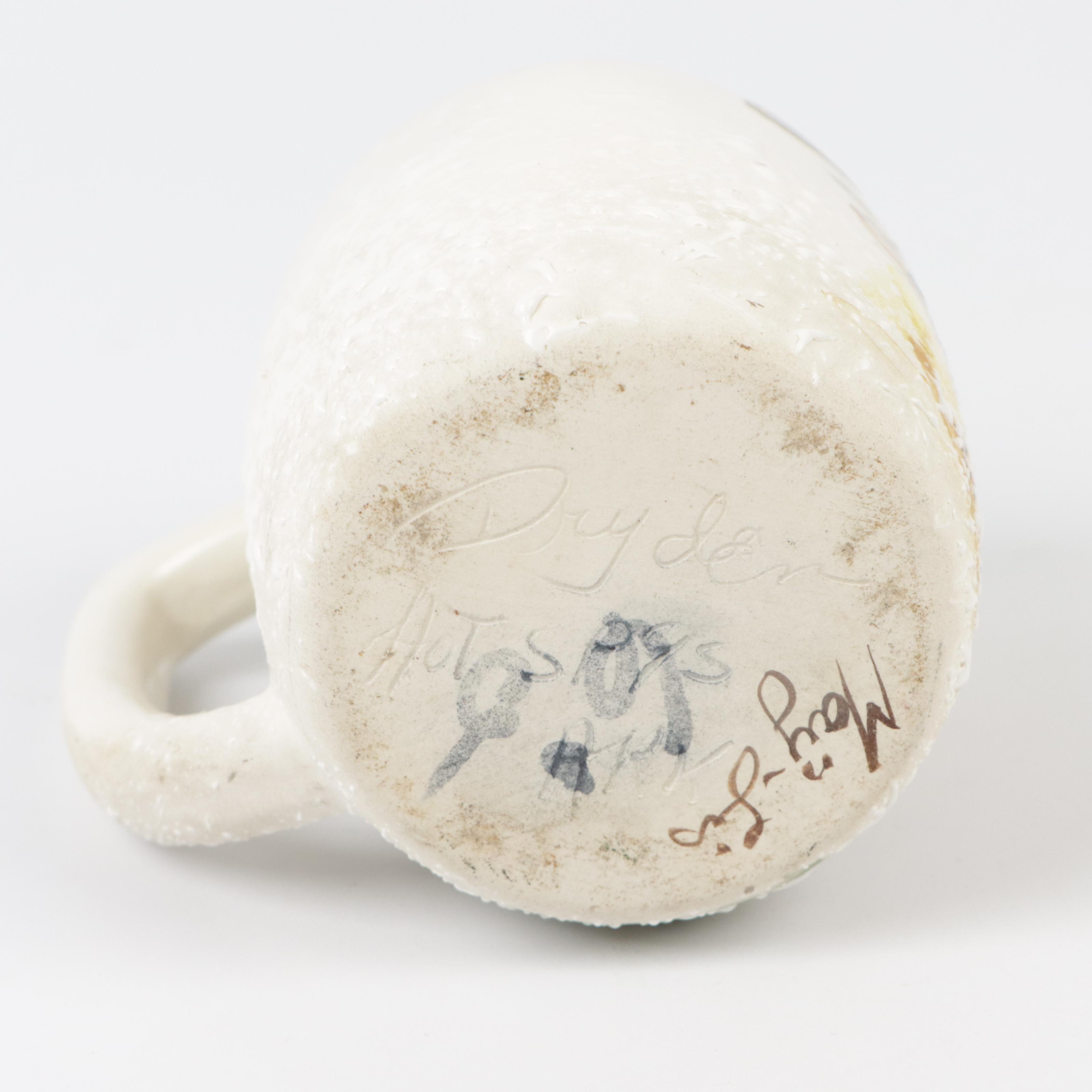 Signed Dryden Pottery Deer Mug, Rosemeade Wolf Salt and Pepper Shakers, and More