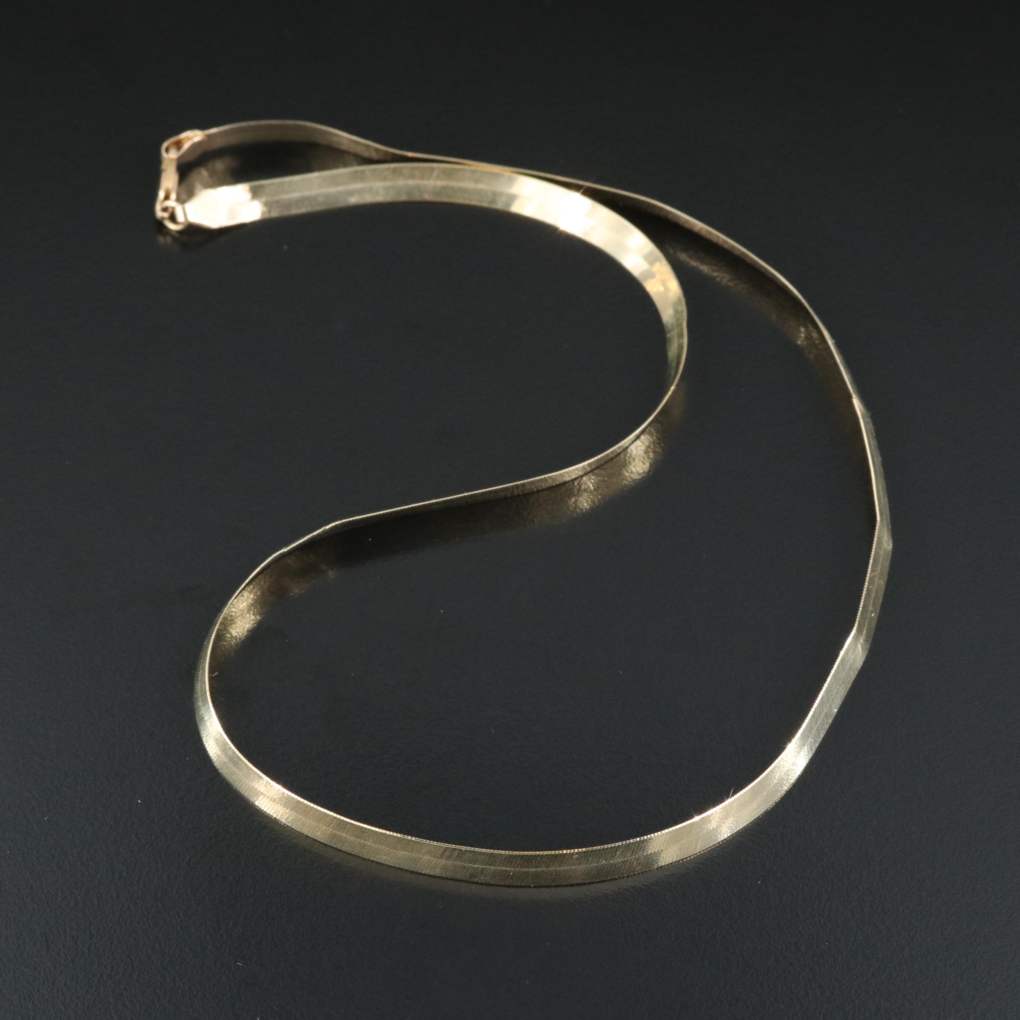 10K Herringbone Necklace