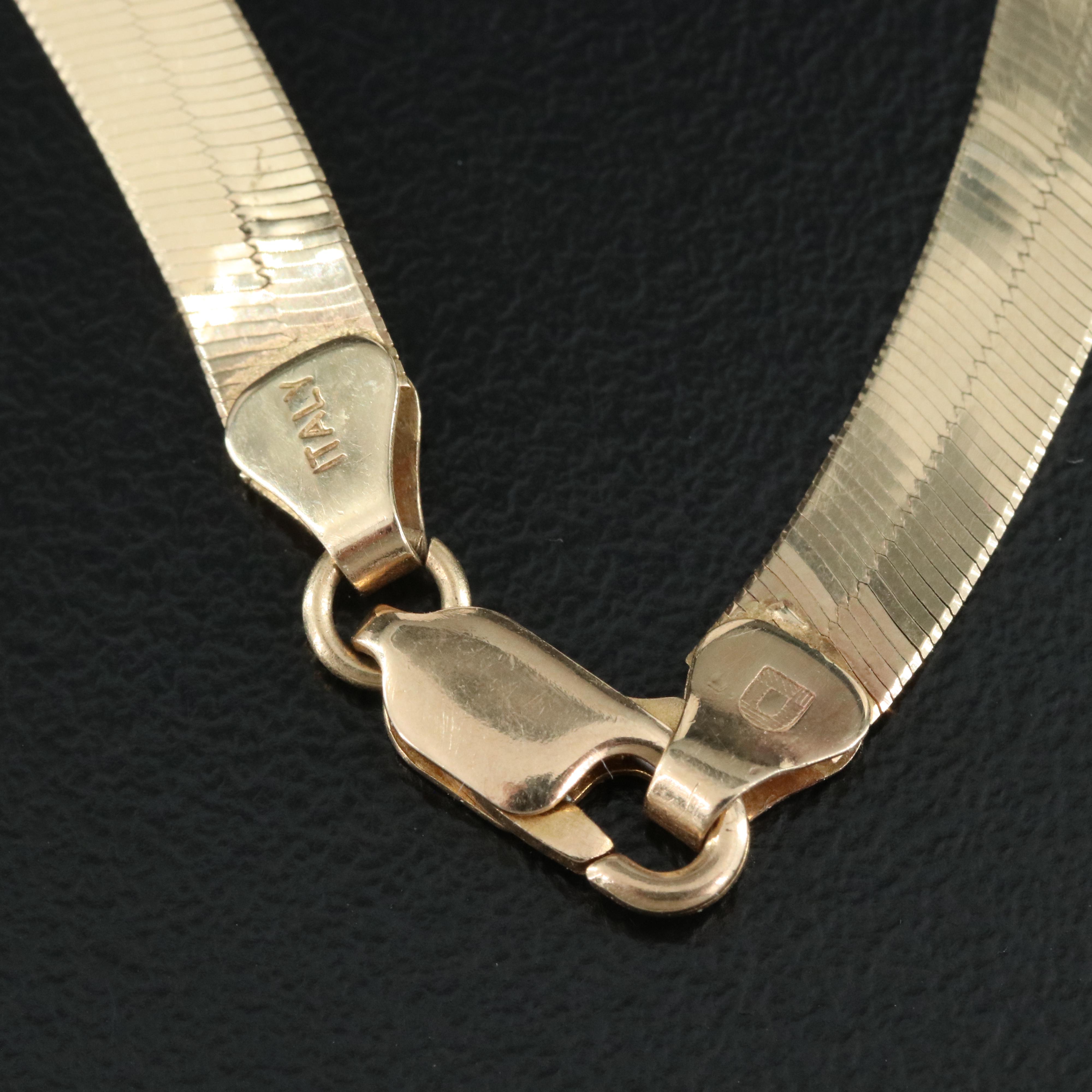 10K Herringbone Necklace