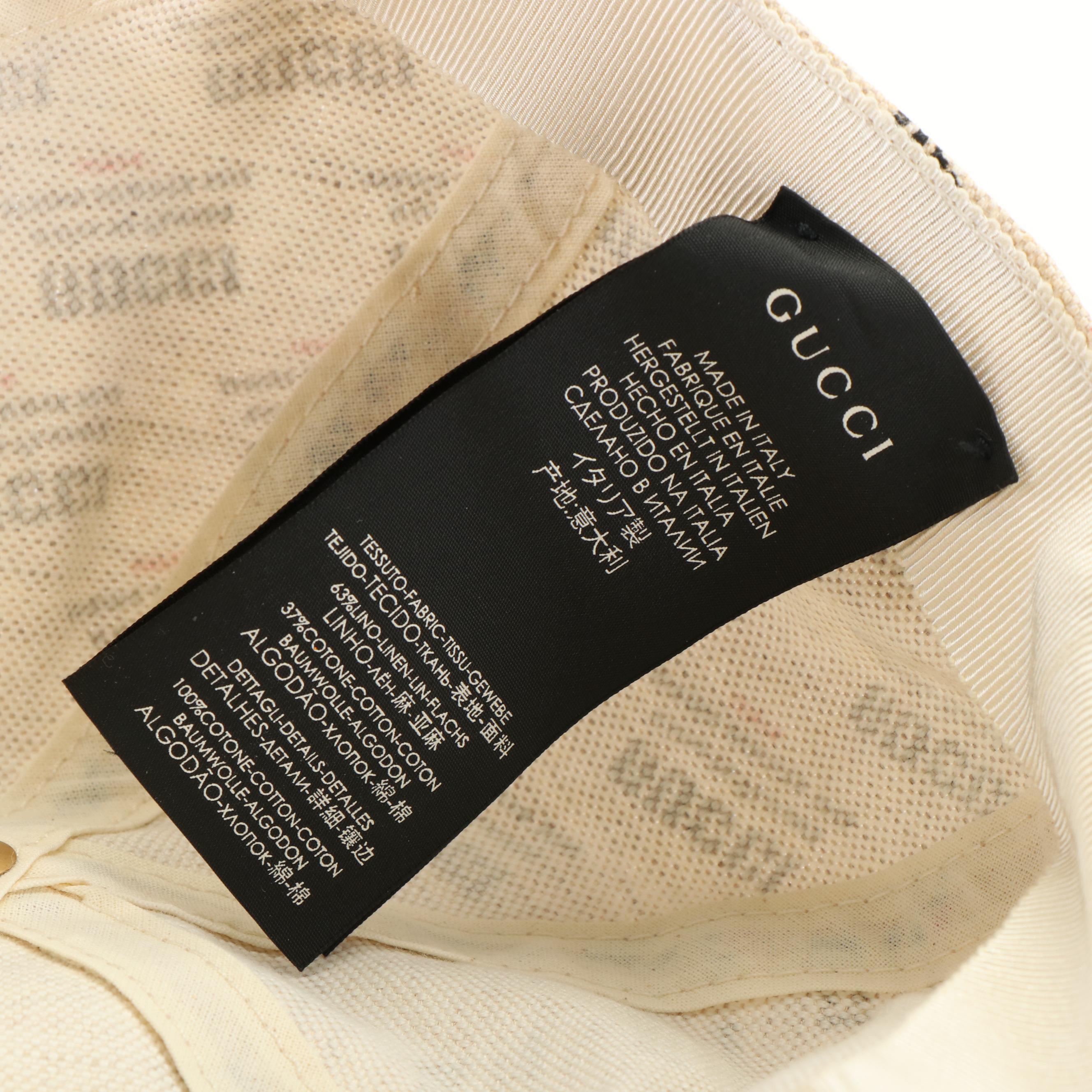 Gucci Stamp Print Canvas Baseball Cap