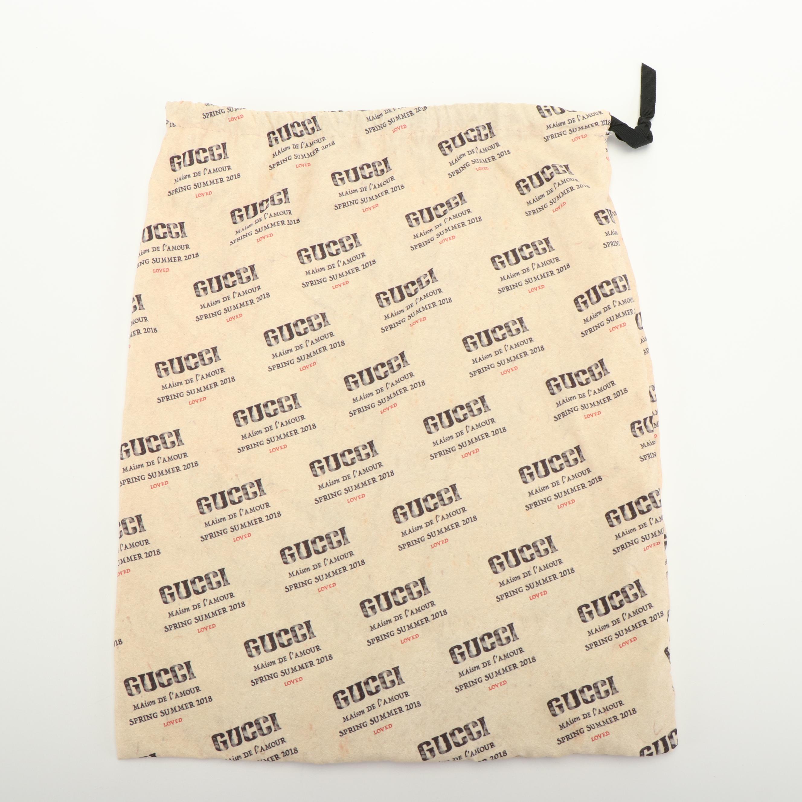 Gucci Stamp Print Canvas Baseball Cap