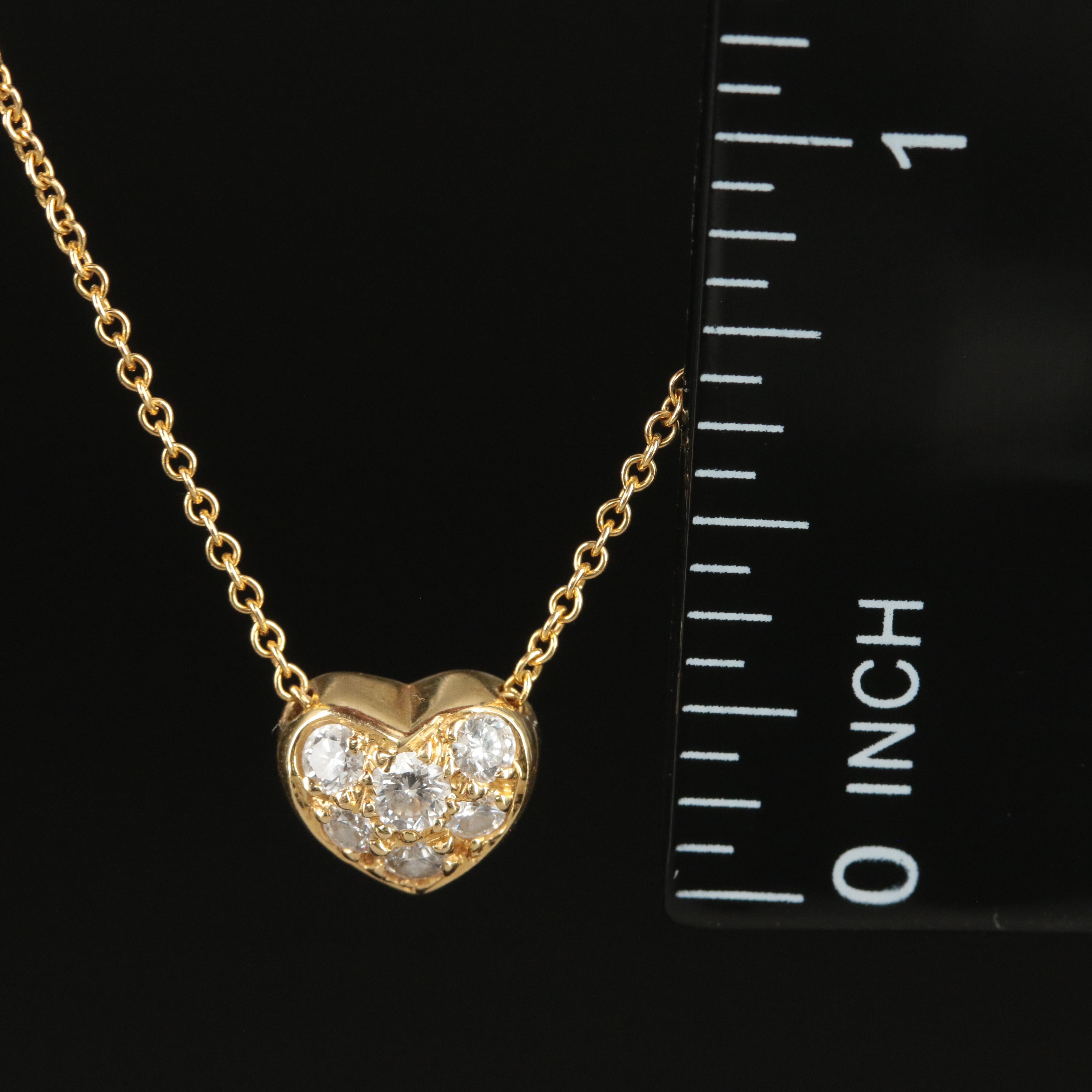Tiffany & Co. 18K 0.28 CTW Diamond Pavé Heart Pendant Necklace
