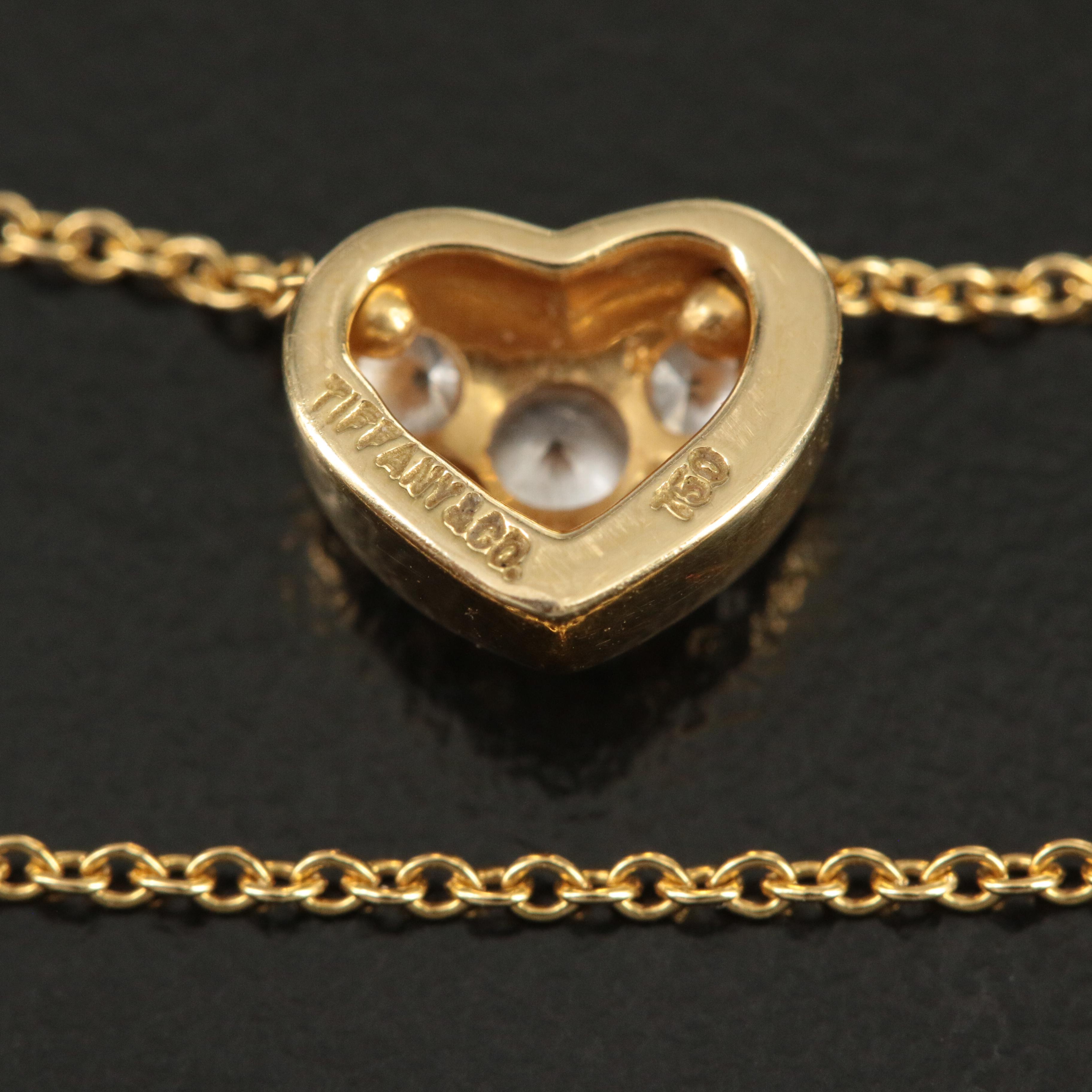 Tiffany & Co. 18K 0.28 CTW Diamond Pavé Heart Pendant Necklace