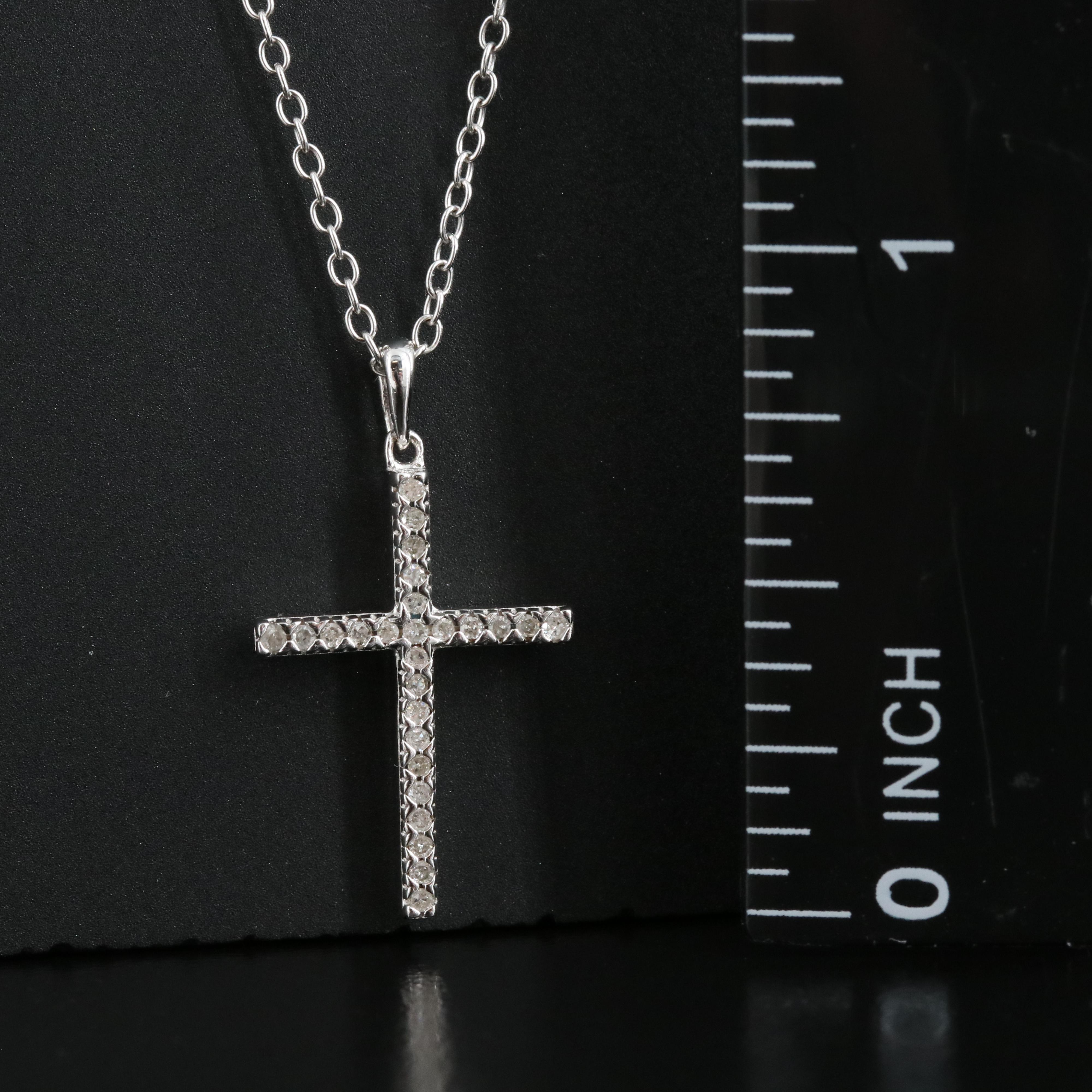 Hallmark Sterling Diamond Cross Pendant Necklace