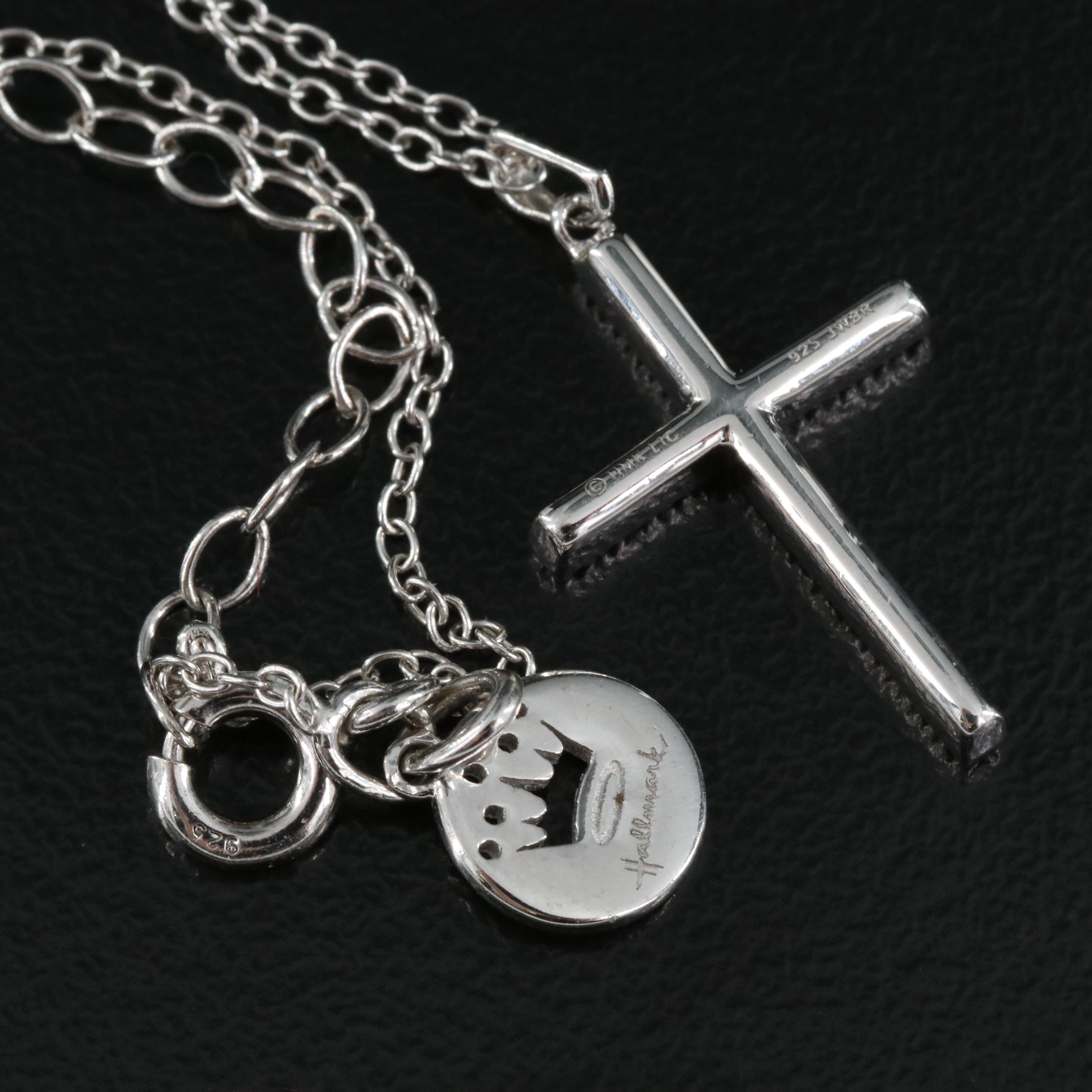 Hallmark Sterling Diamond Cross Pendant Necklace