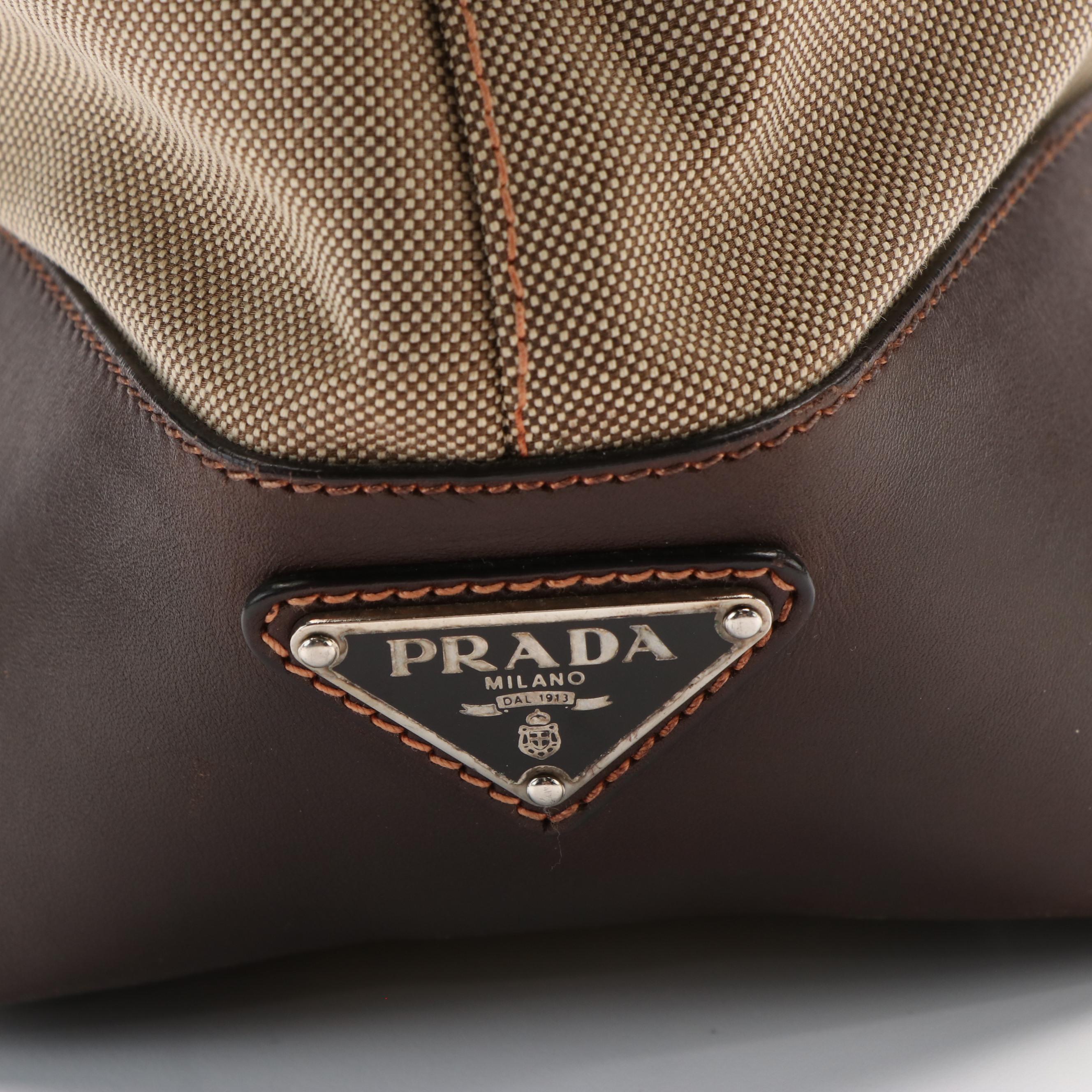 Prada Jacquard Logo Corda Moro Tote Bag