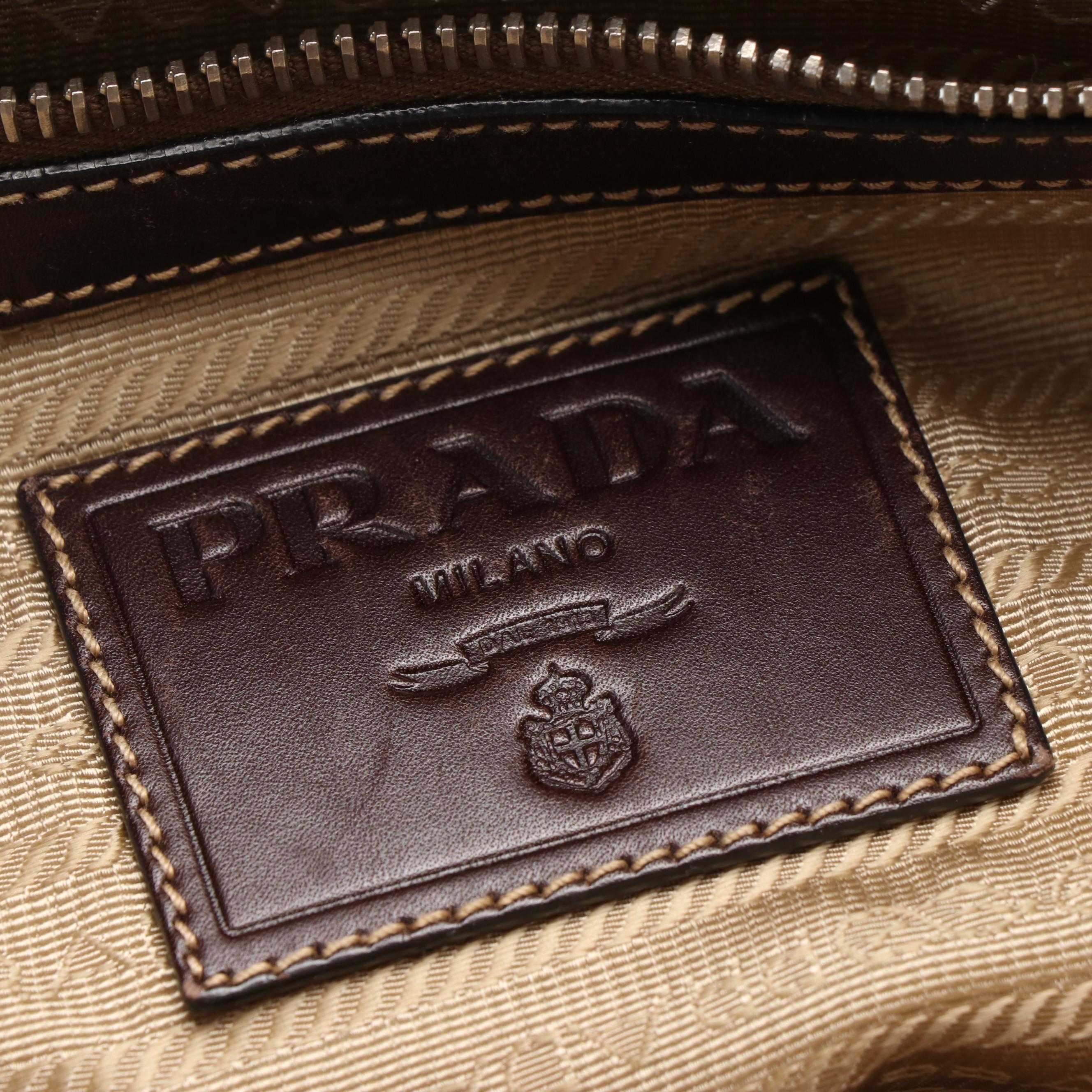 Prada Jacquard Logo Corda Moro Tote Bag