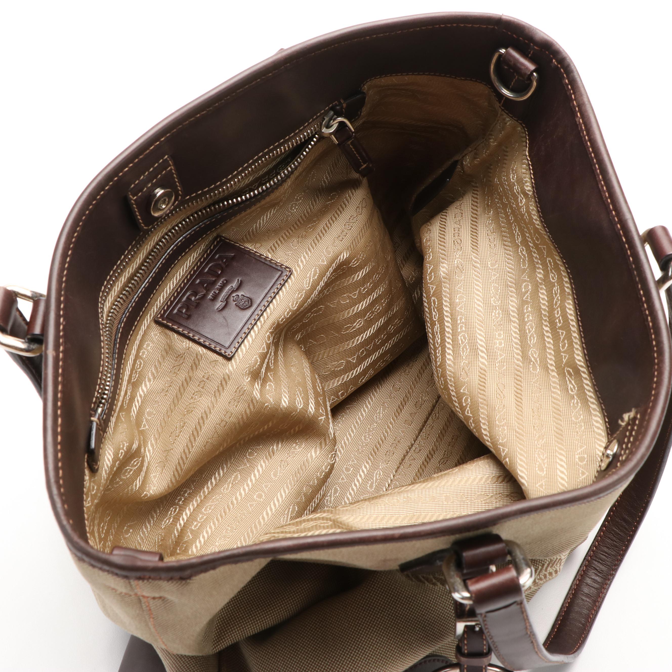 Prada Jacquard Logo Corda Moro Tote Bag