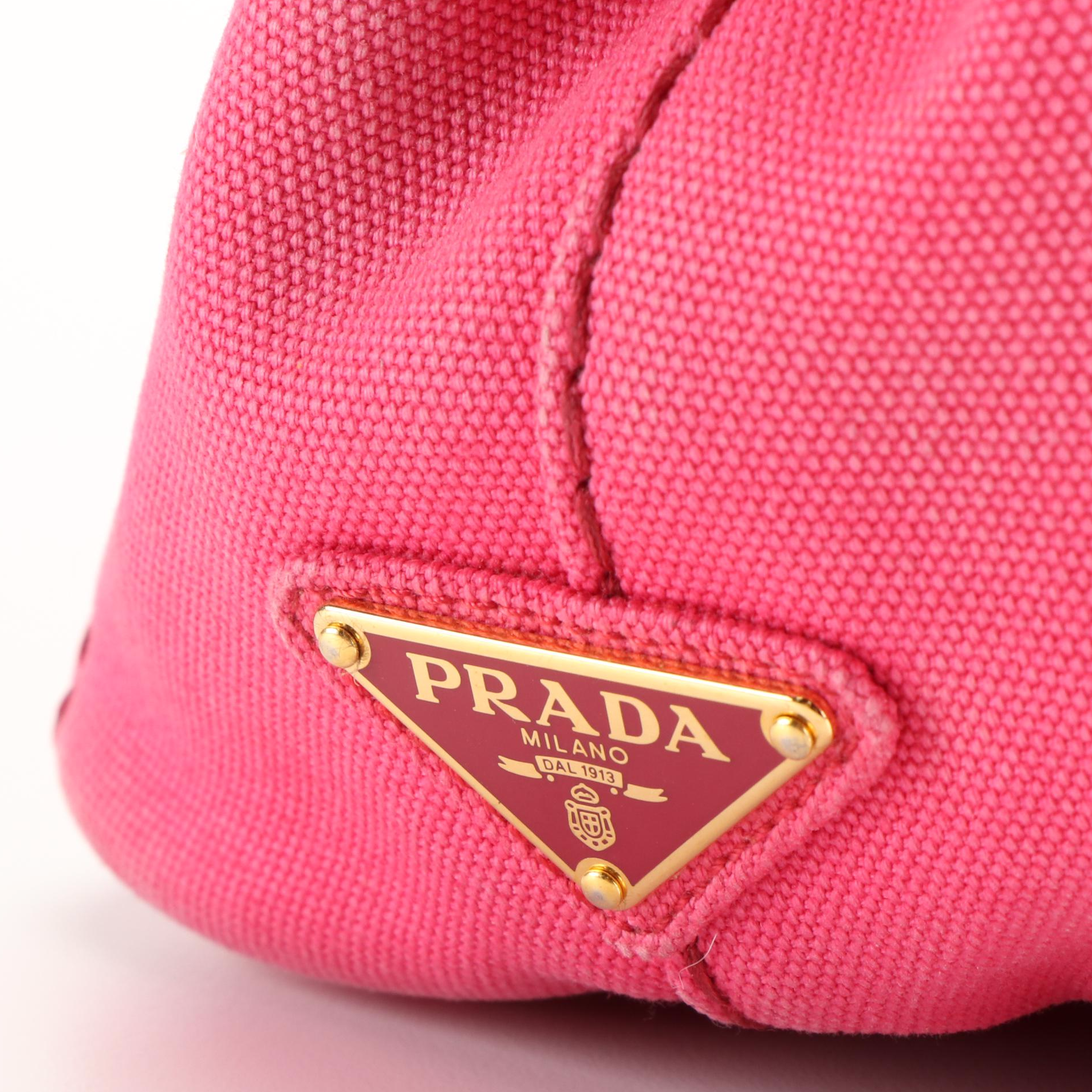 Prada Canapa Logo Tote in Pink Canvas