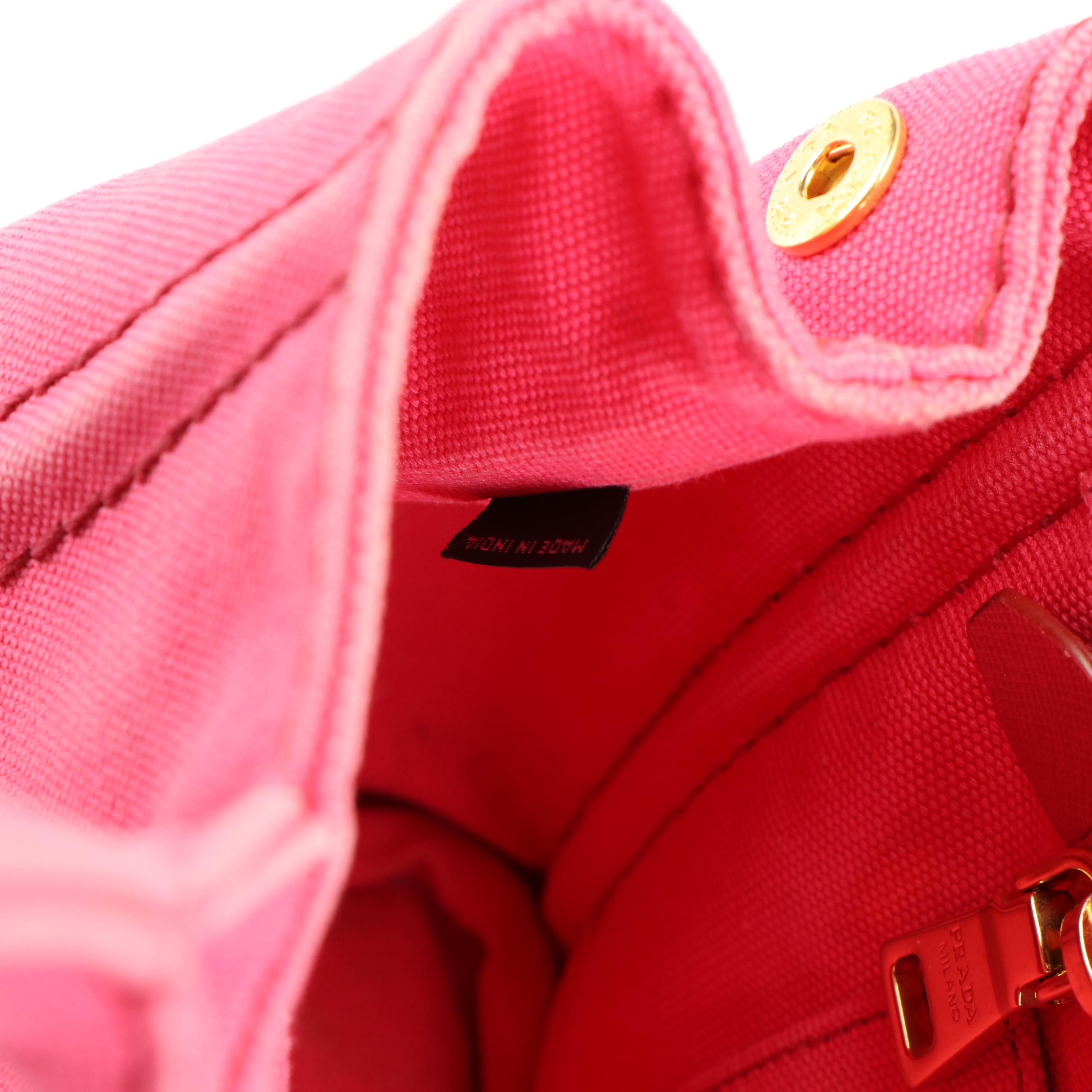 Prada Canapa Logo Tote in Pink Canvas