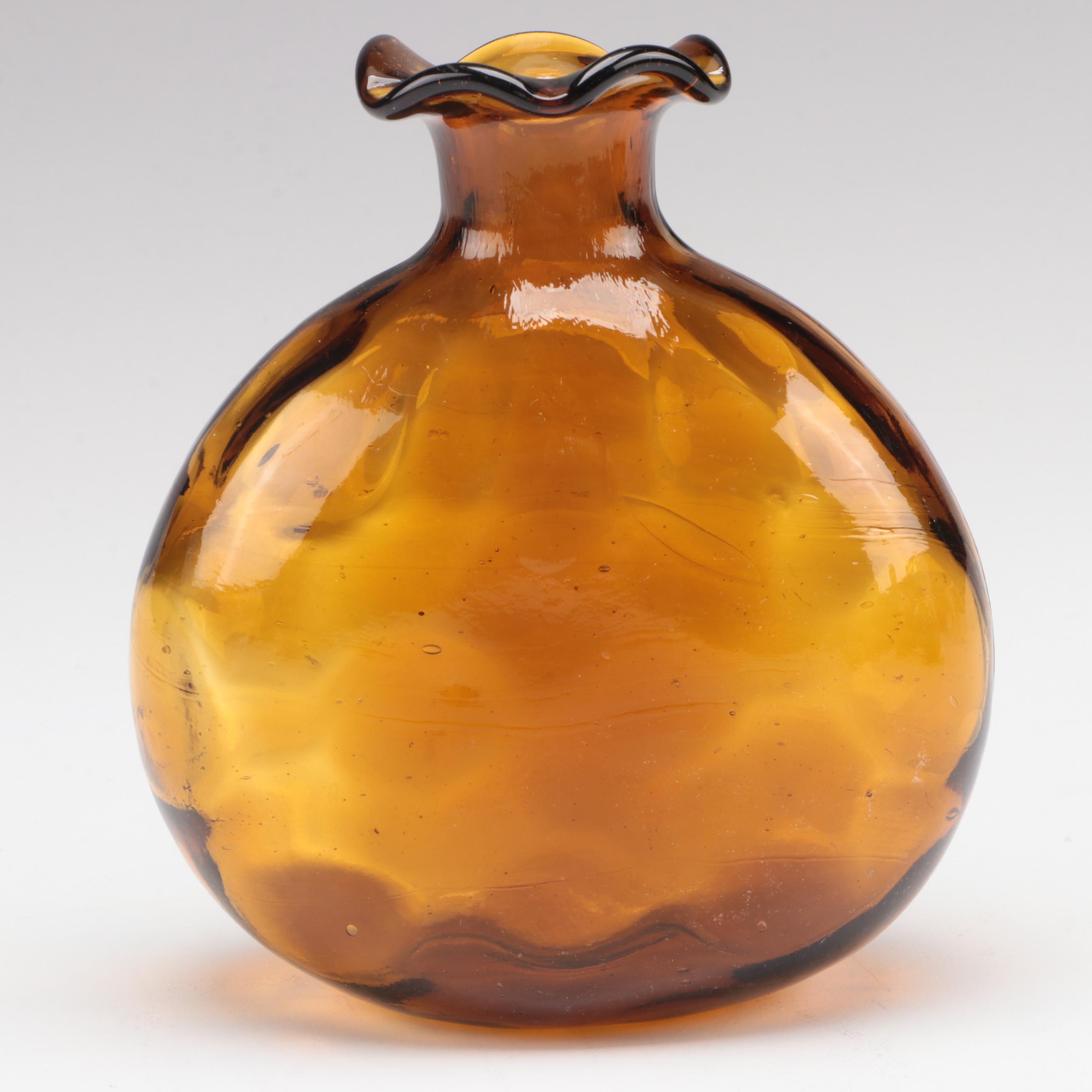 Pilgrim Glass Pitcher with Mold Blown Glass Bottle and Vase