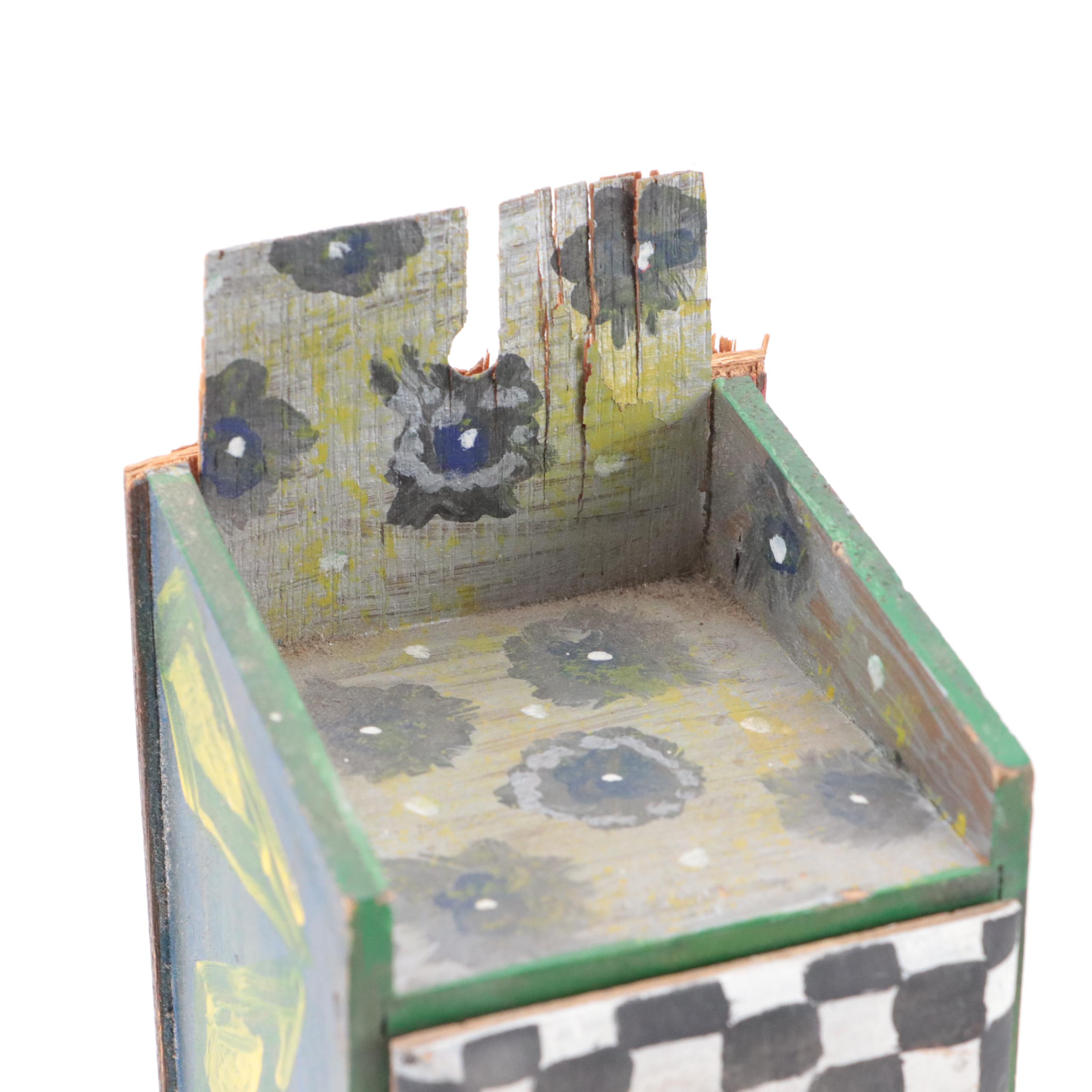 Paint-Decorated Wall-Mount Set of Drawers