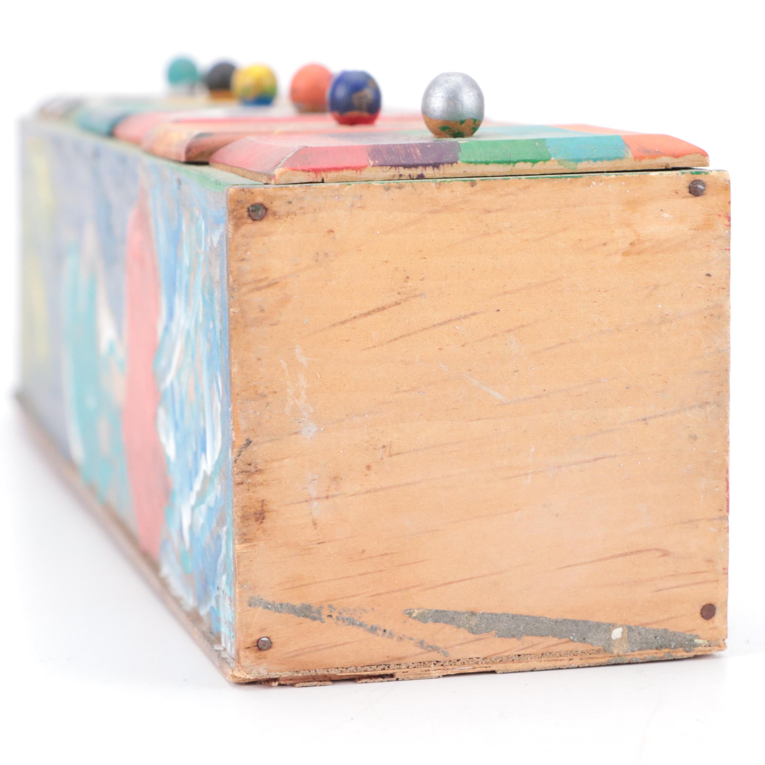 Paint-Decorated Wall-Mount Set of Drawers