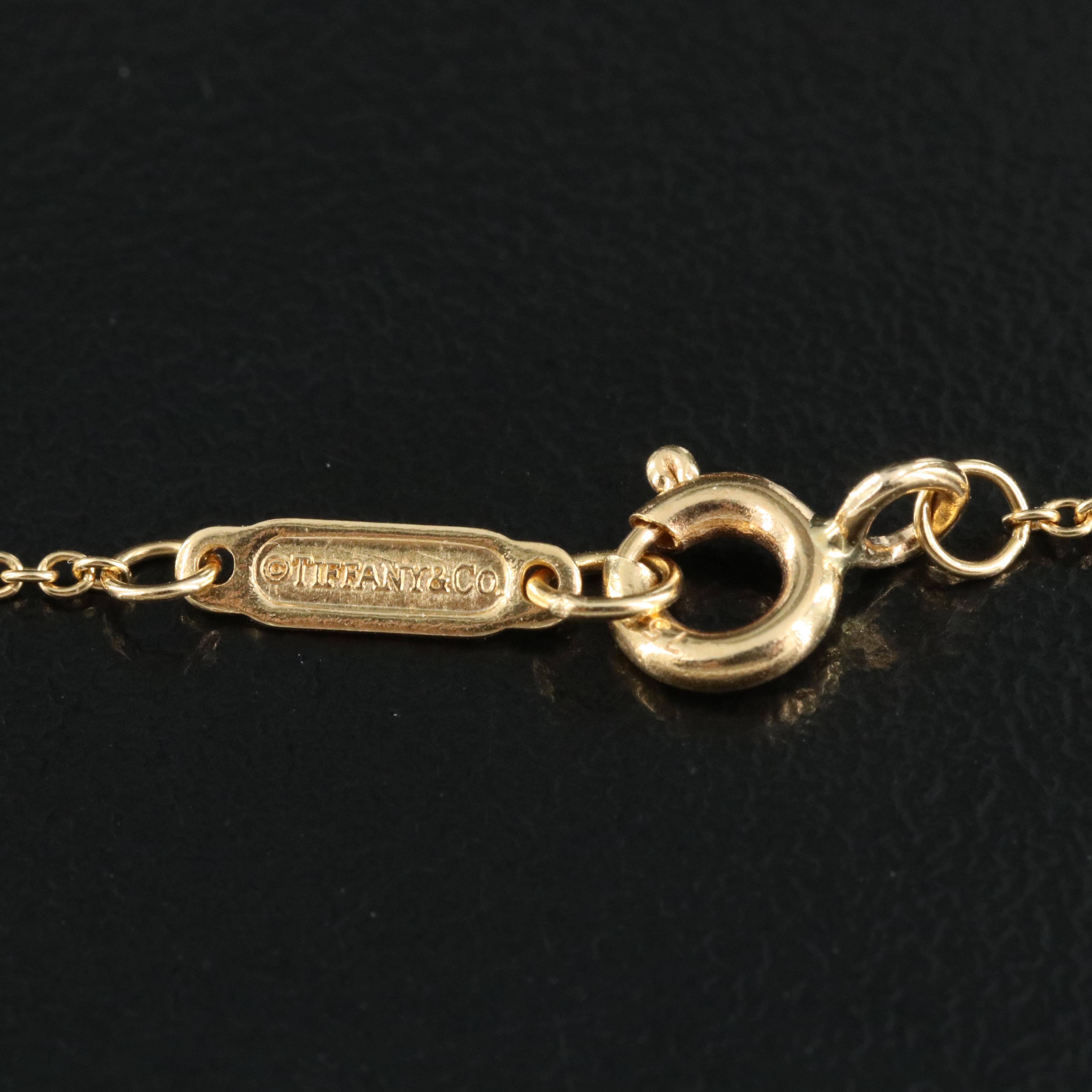 Tiffany & Co. 'Enchant' 18K Heart Key Necklace with a Diamond Accent