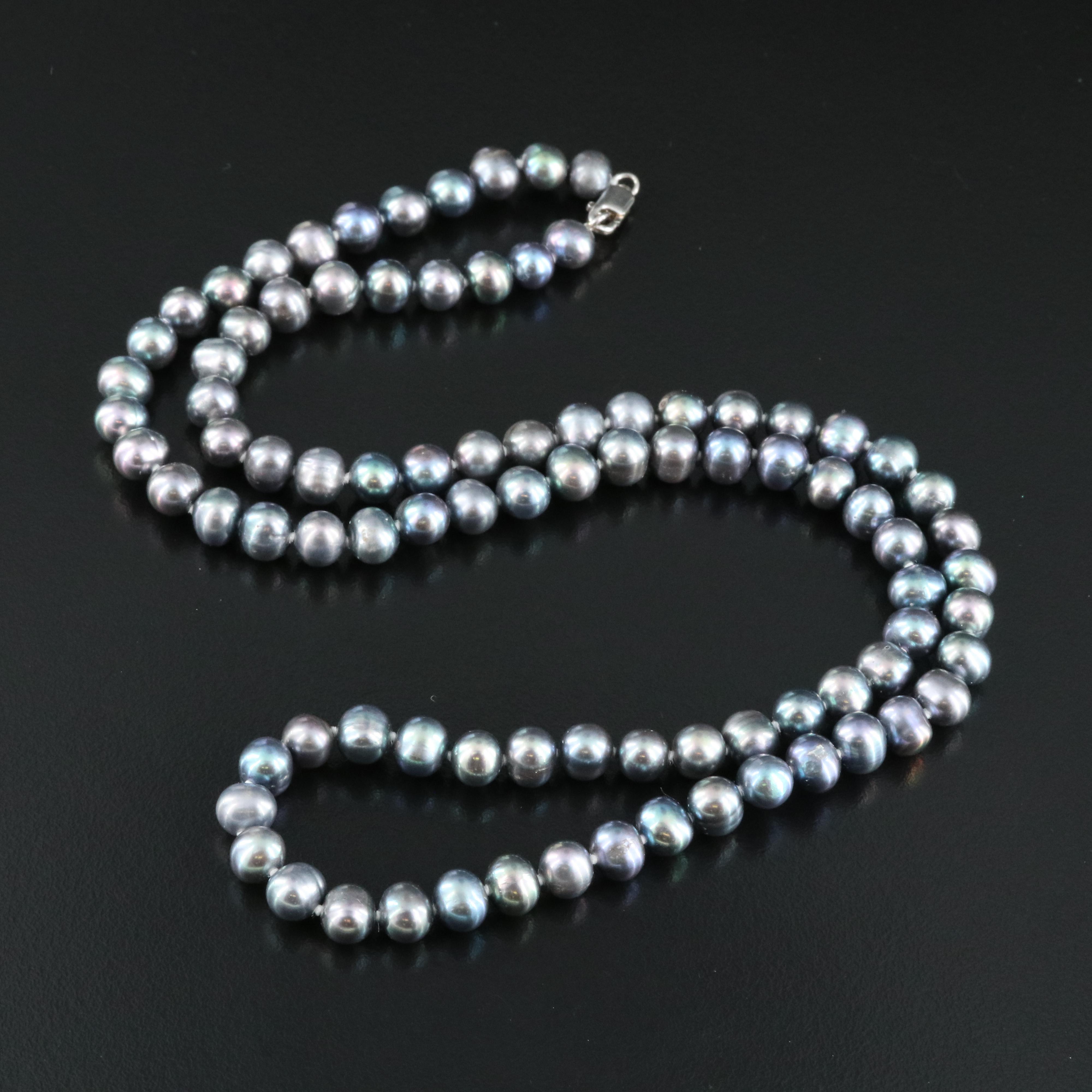 Pearl Necklace with Sterling Clasp