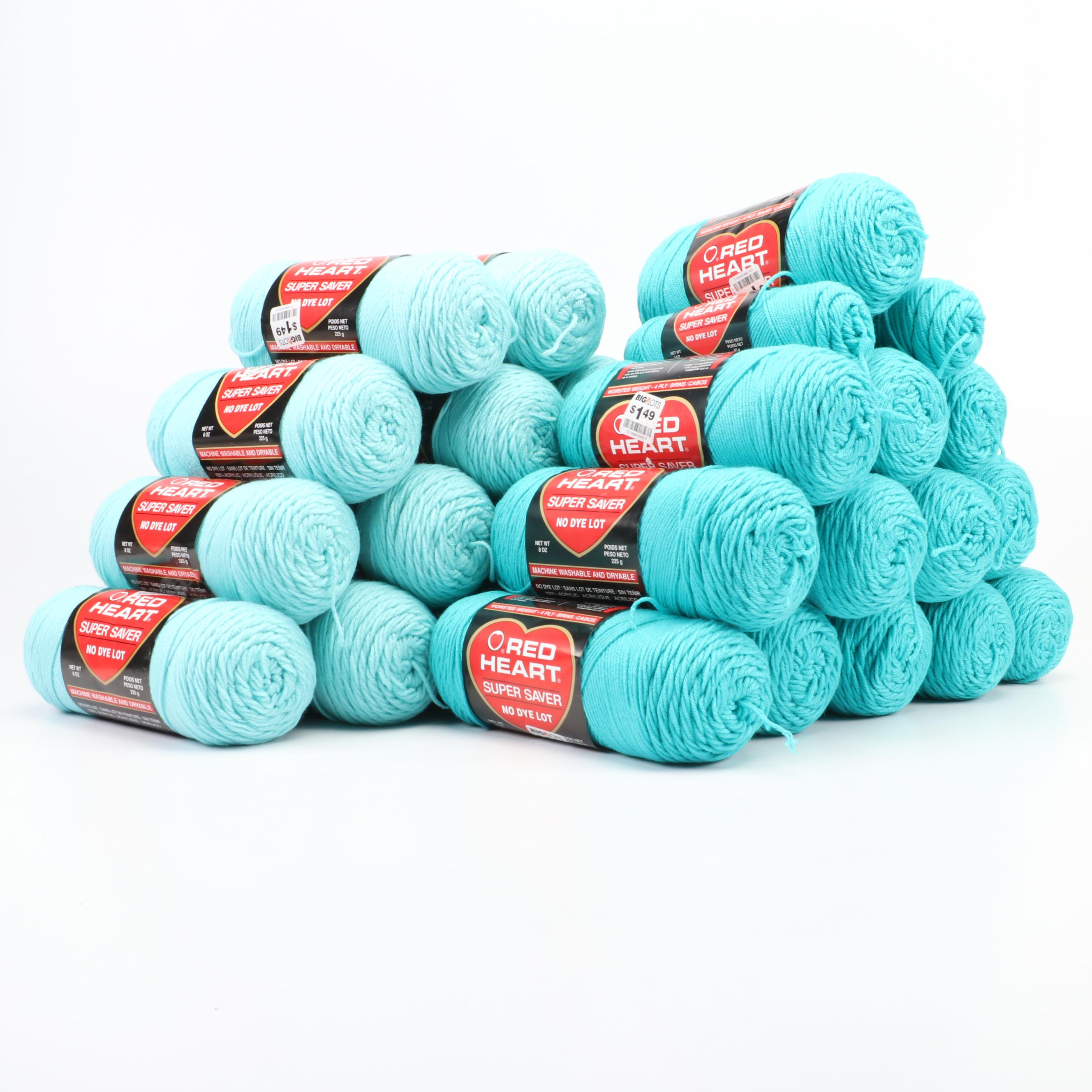 25+ Red Heart Light and Medium Teal Yarn Skeins