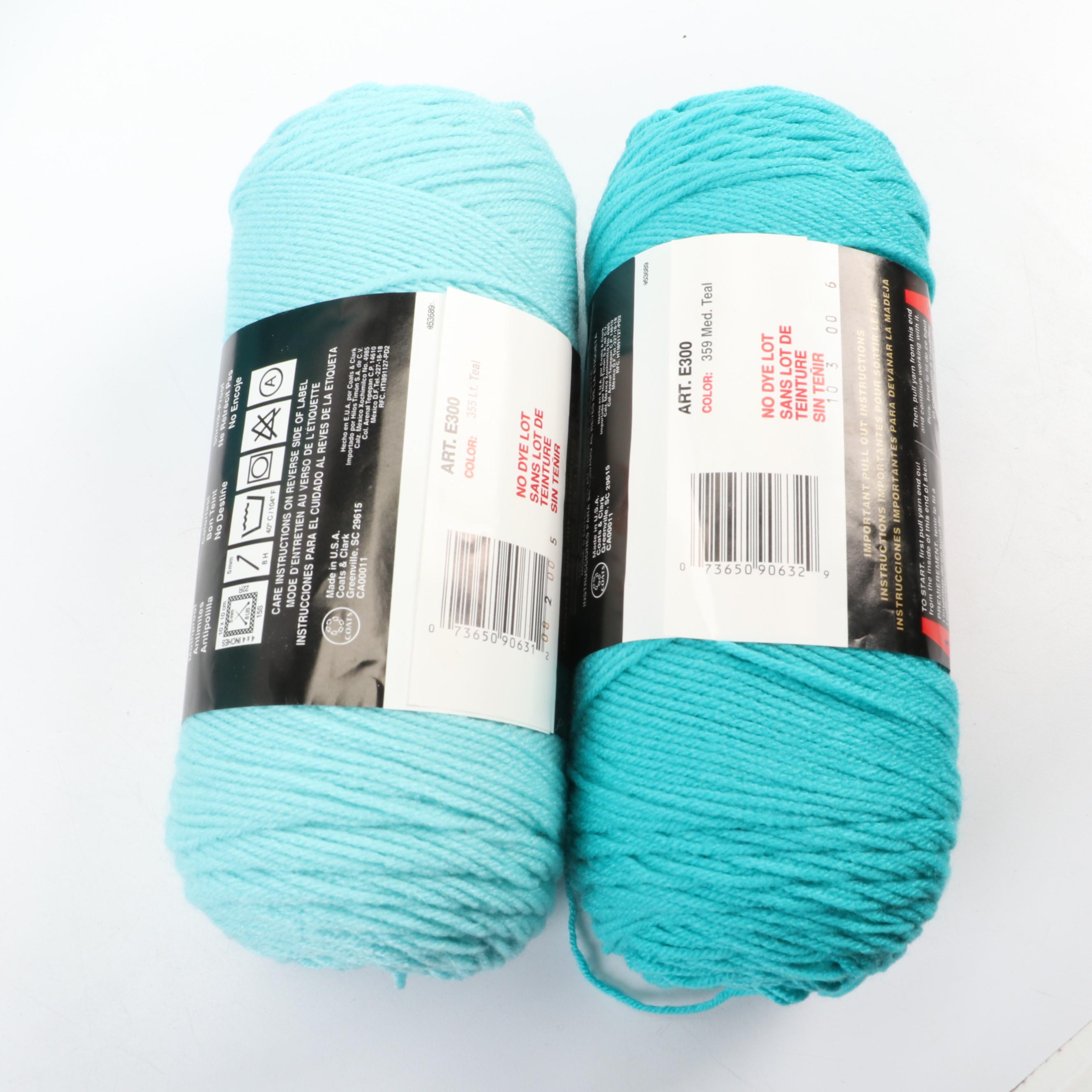 25+ Red Heart Light and Medium Teal Yarn Skeins