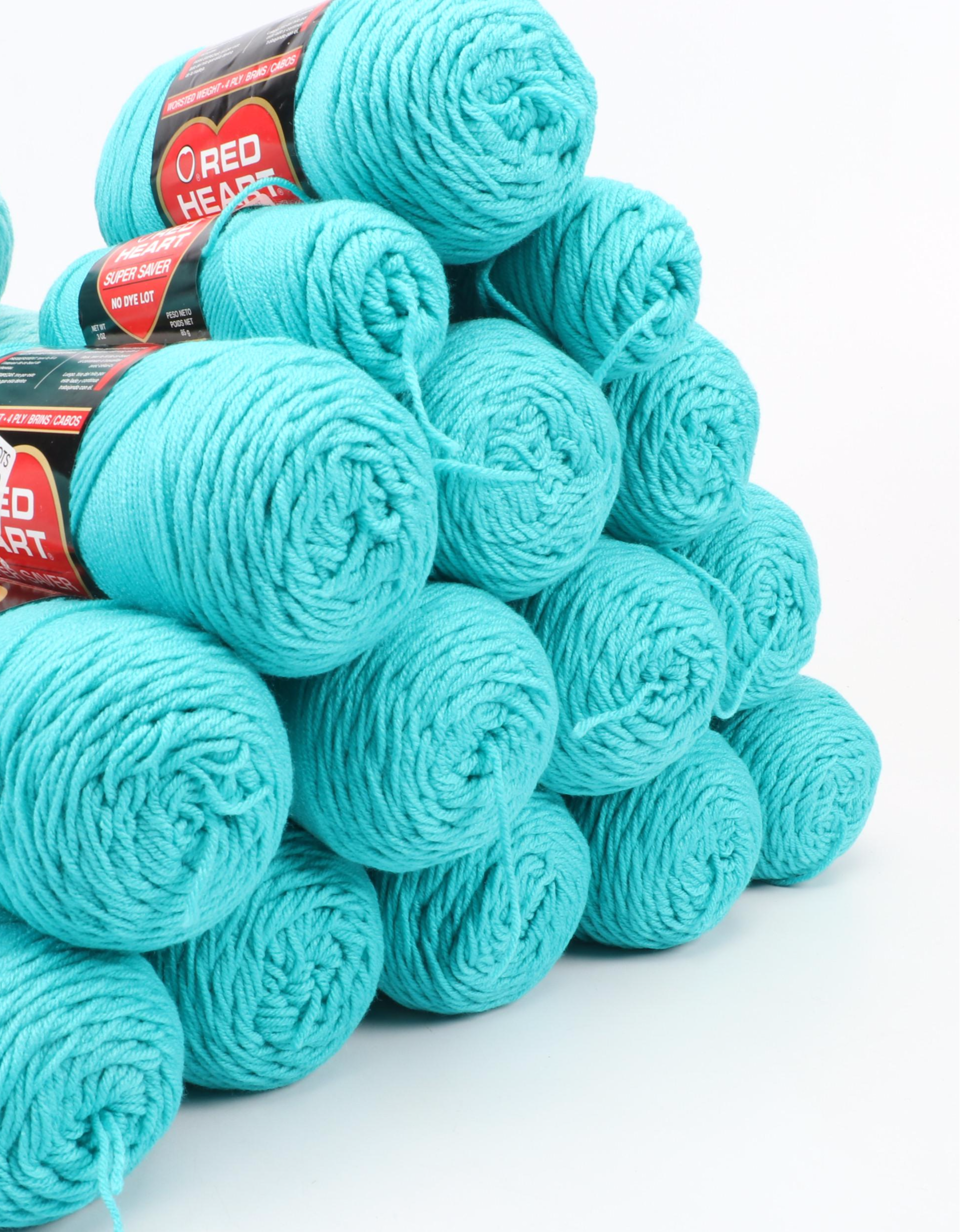 25+ Red Heart Light and Medium Teal Yarn Skeins