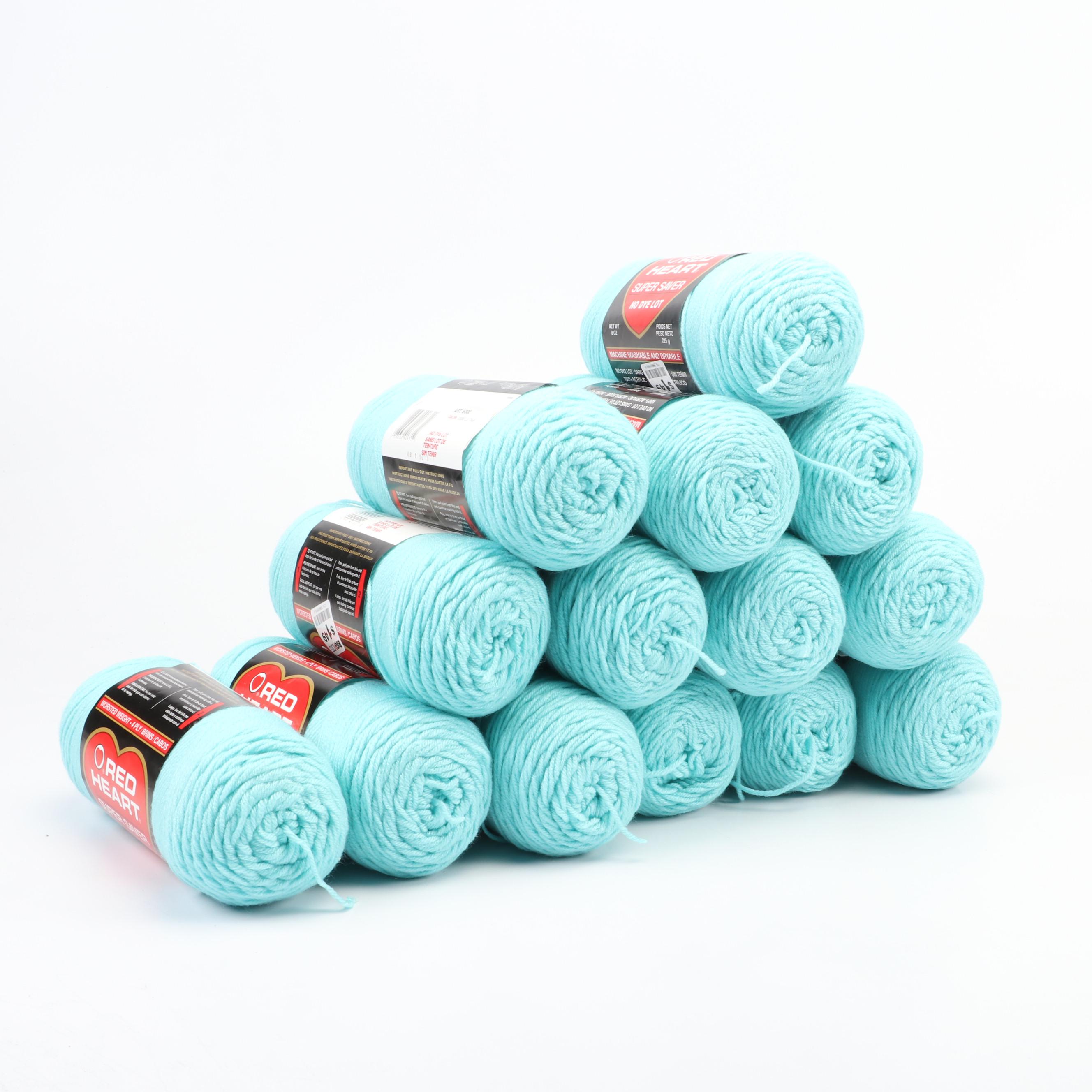 25+ Red Heart Light and Medium Teal Yarn Skeins
