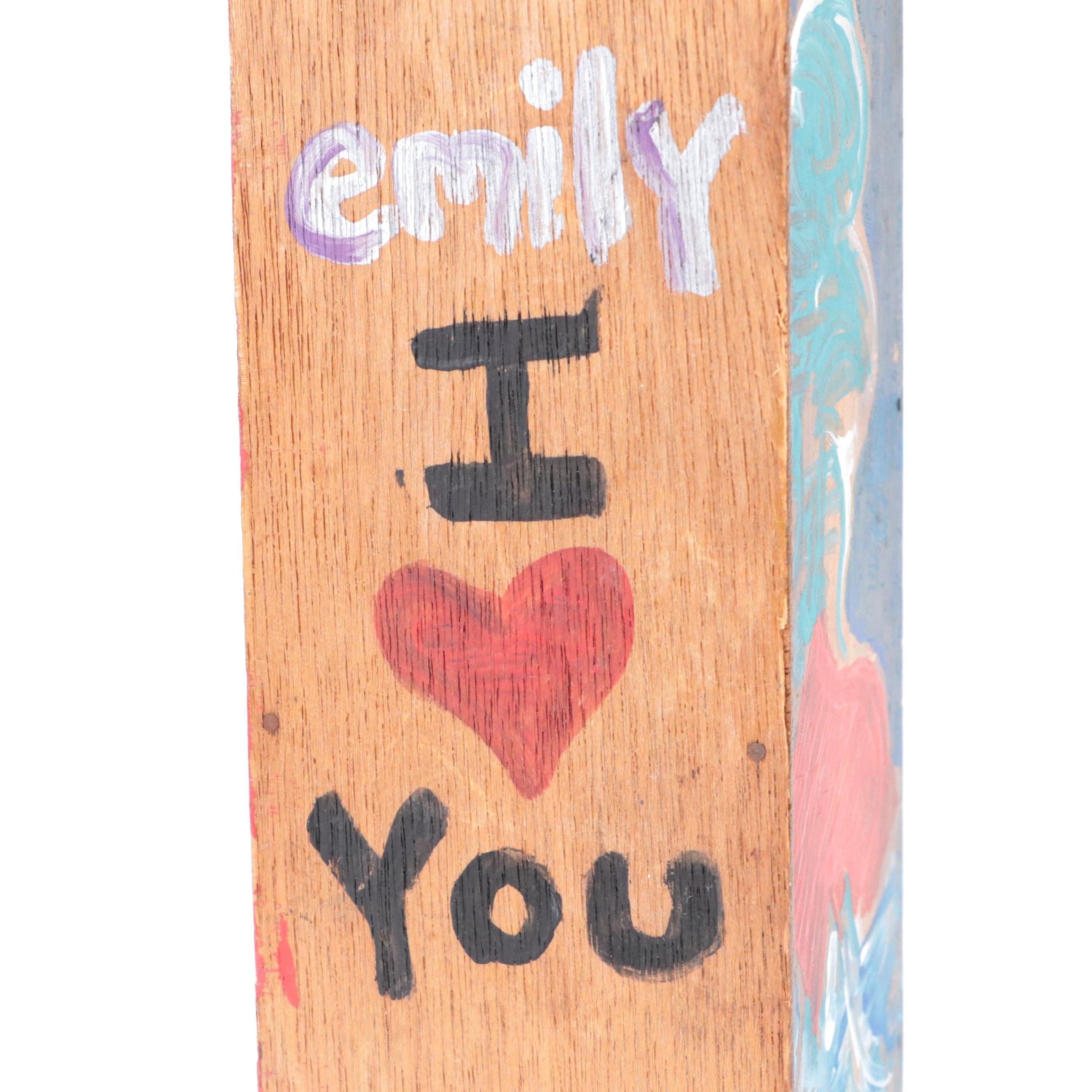 Paint-Decorated Wall-Mount Set of Drawers