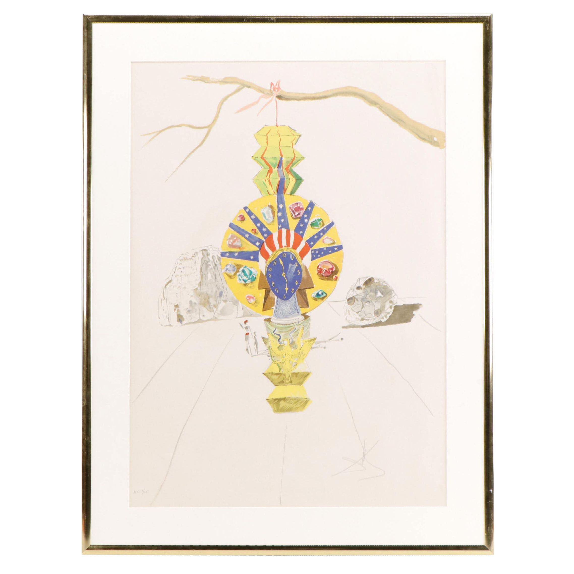 Salvador Dalí Color Lithograph "American Clock" From the "Time" Suite, 1976