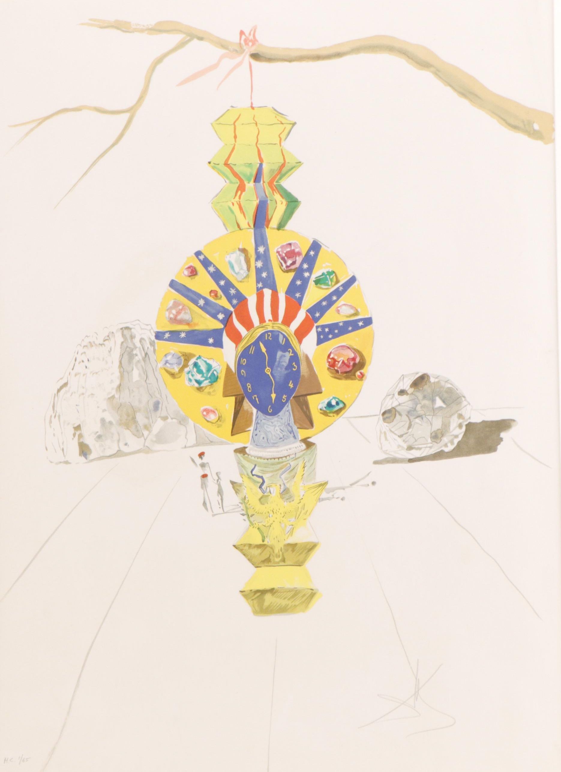 Salvador Dalí Color Lithograph "American Clock" From the "Time" Suite, 1976