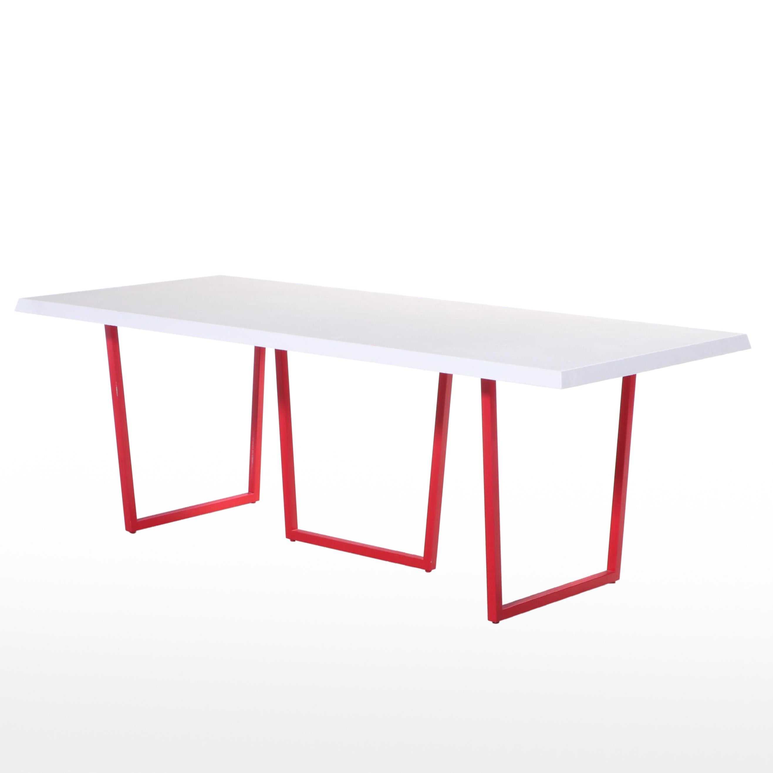 Driade Modern Gazelle Desk in White MDF and Red Steel