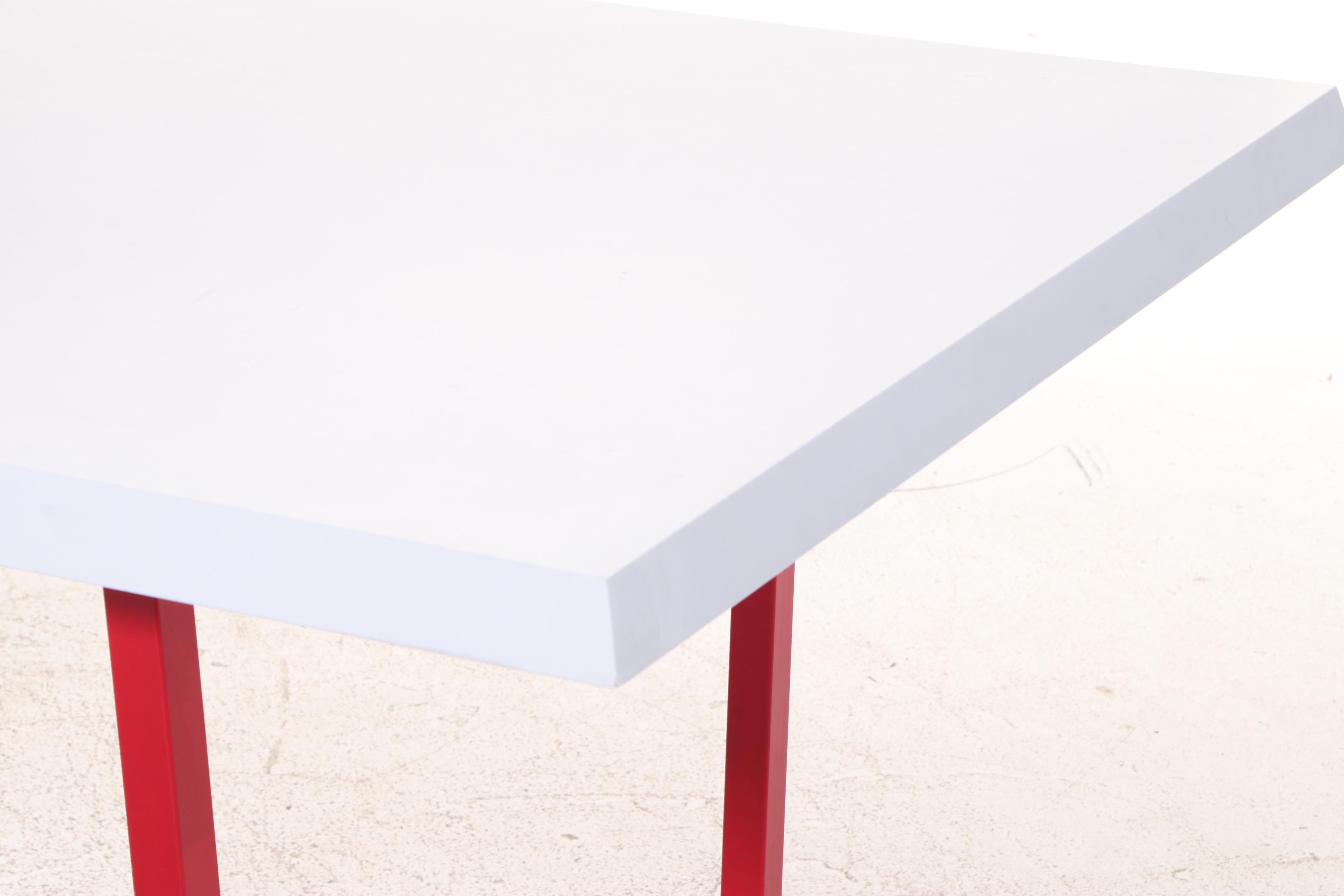 Driade Modern Gazelle Desk in White MDF and Red Steel