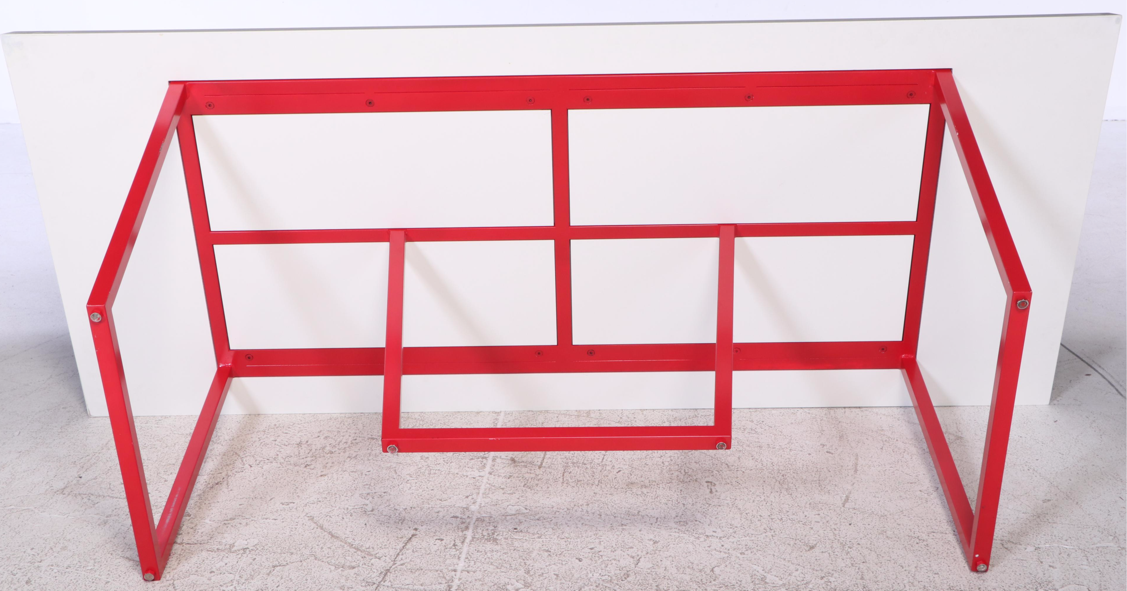 Driade Modern Gazelle Desk in White MDF and Red Steel