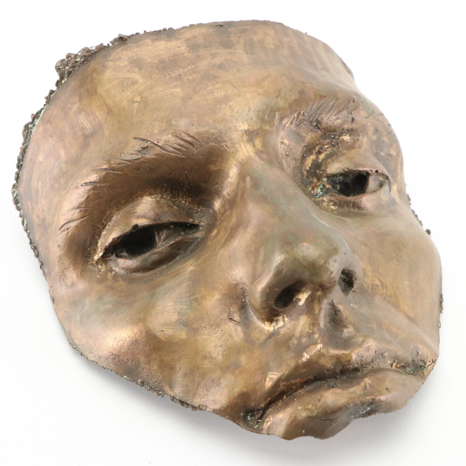 Gary Ross Cast Bronze Portrait Mask Sculpture