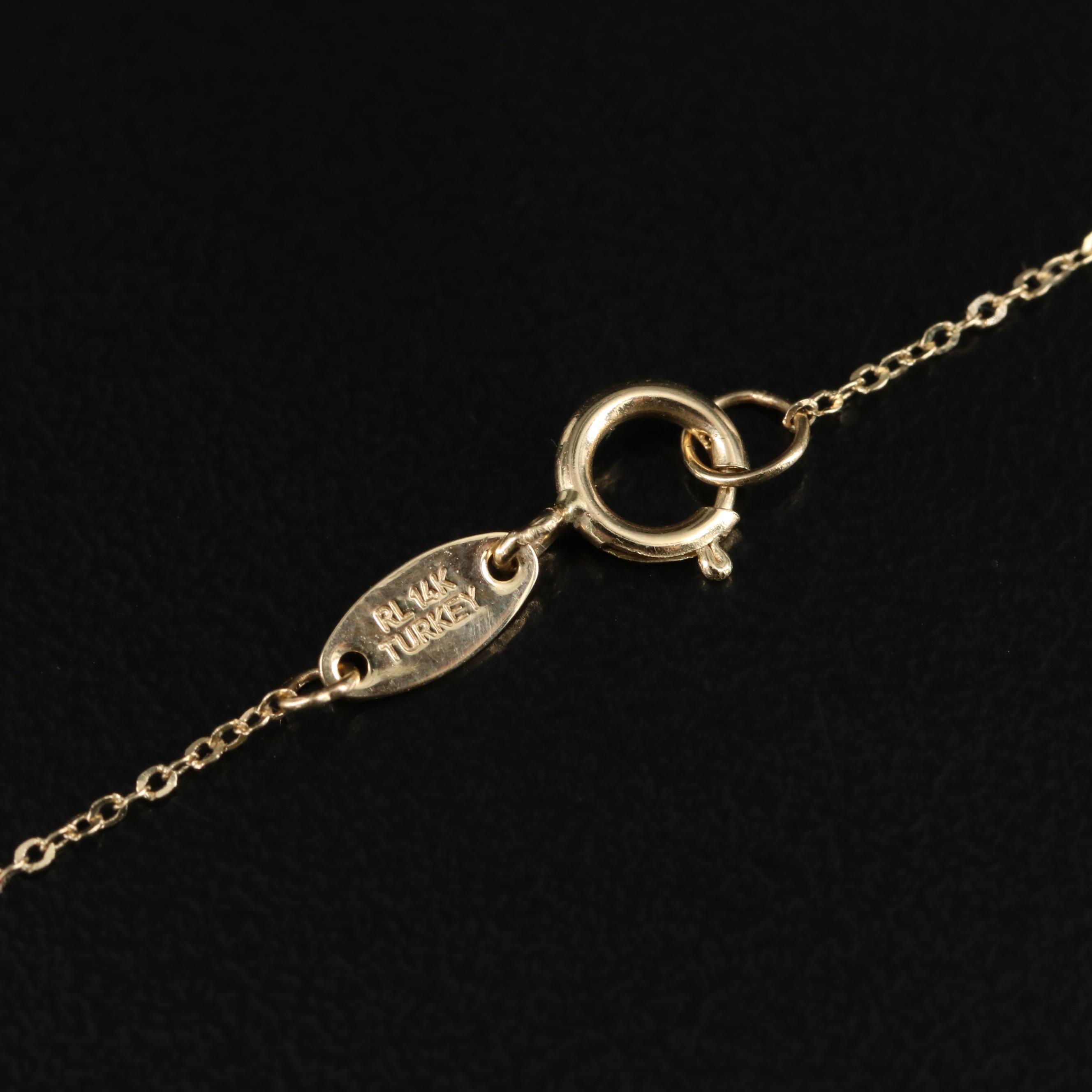 14K Tri-Color Infinity Cross Pendant Necklace