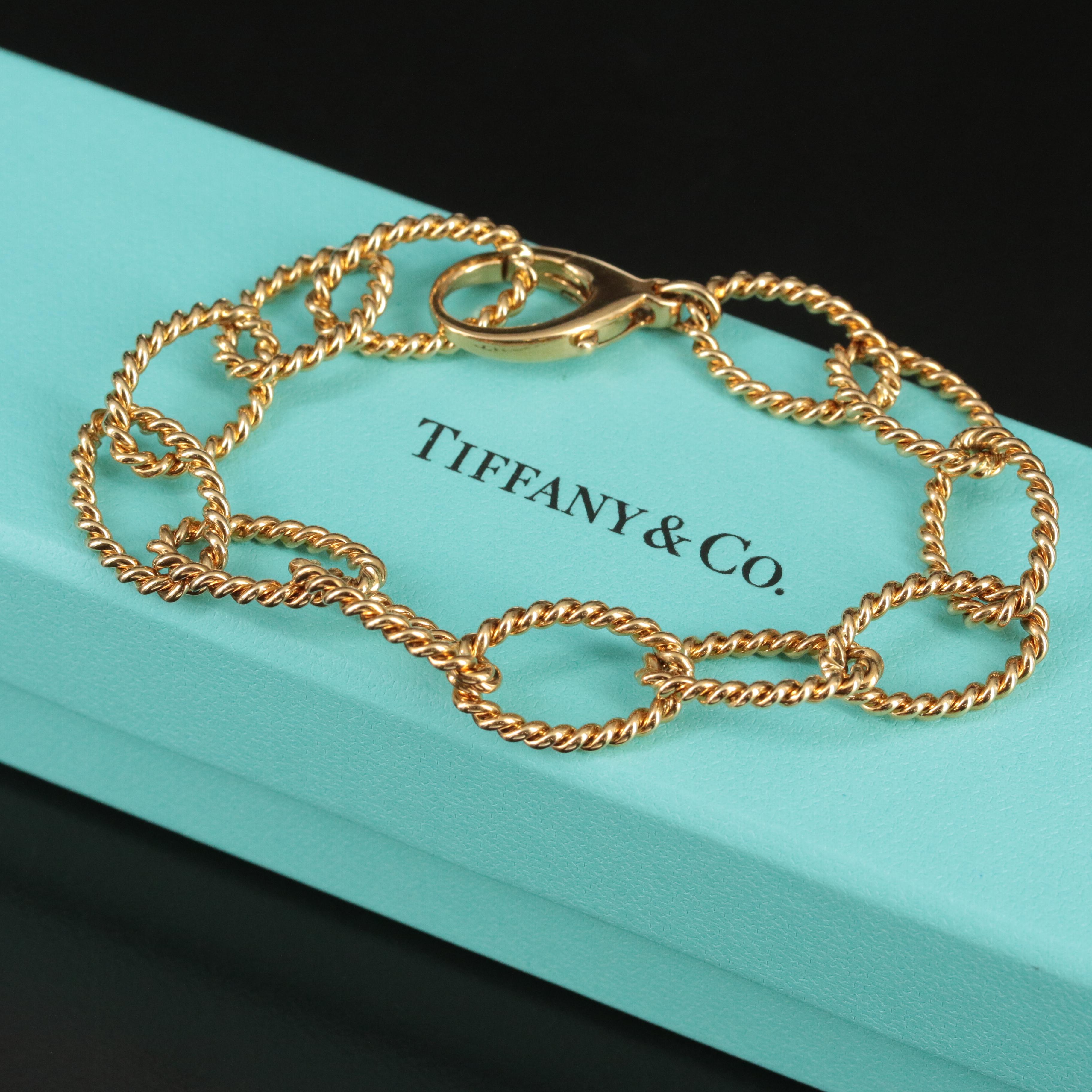 Tiffany & Co. 18K Twisted Oval Link Bracelet