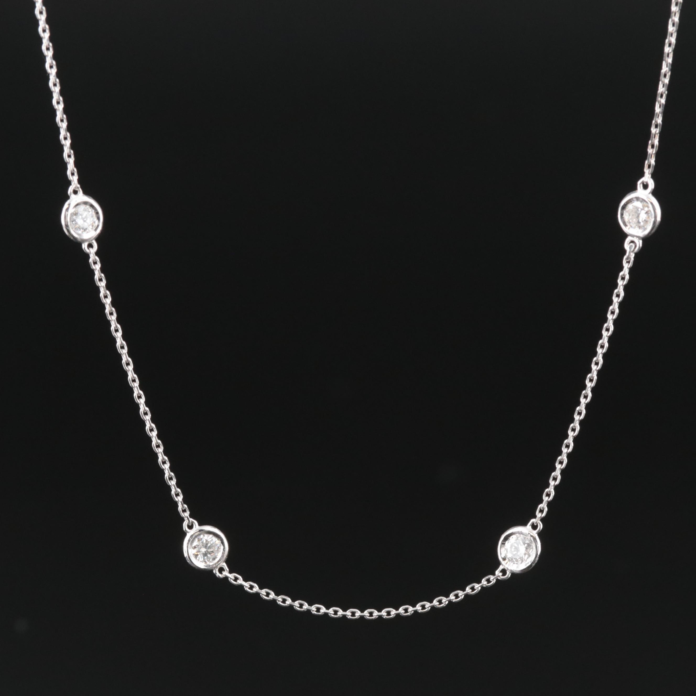 14K 3.00 CTW Diamond Station Necklace