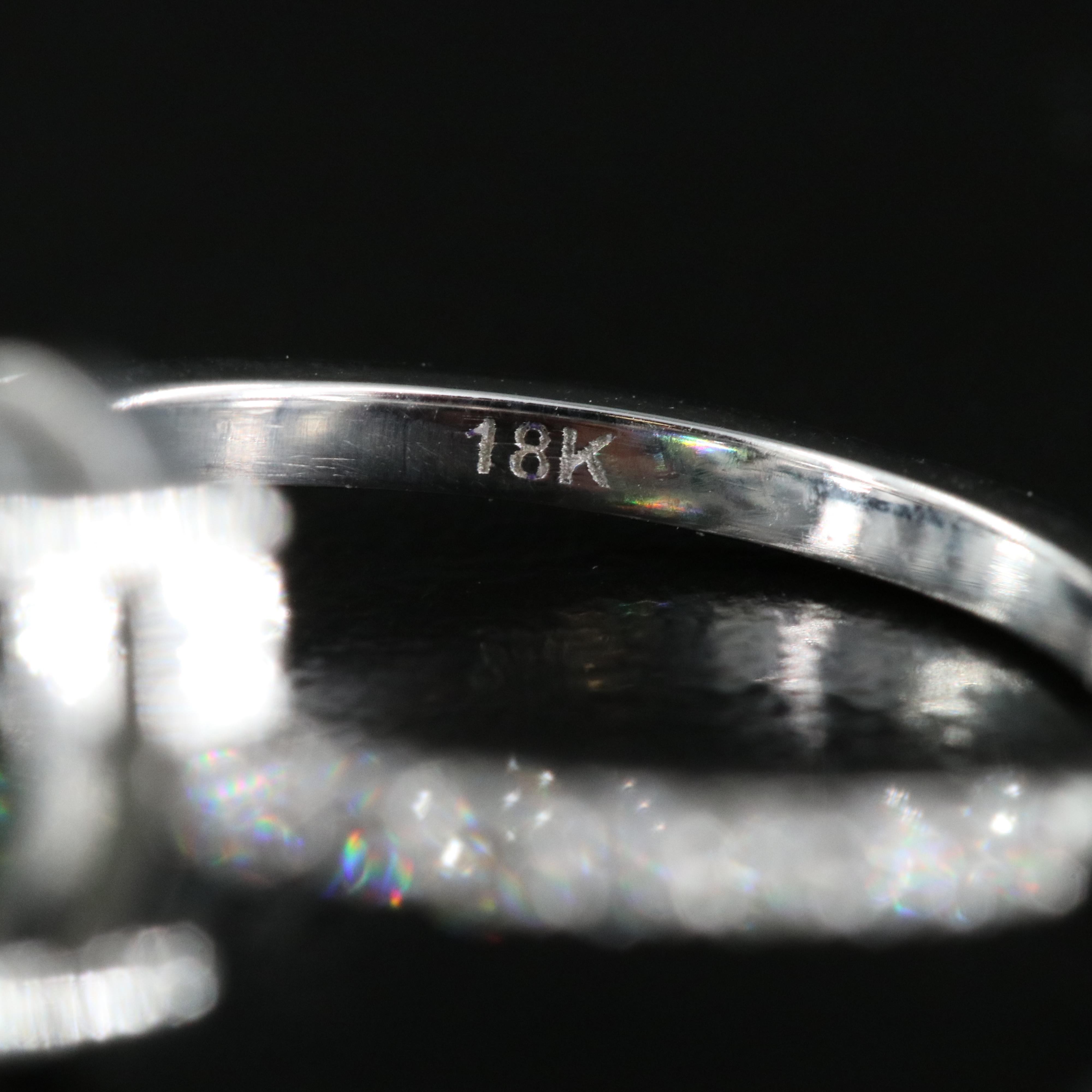 18K 1.84 CTW Diamond Ring with (Origin Undetermined) Fancy Dark Green Diamond